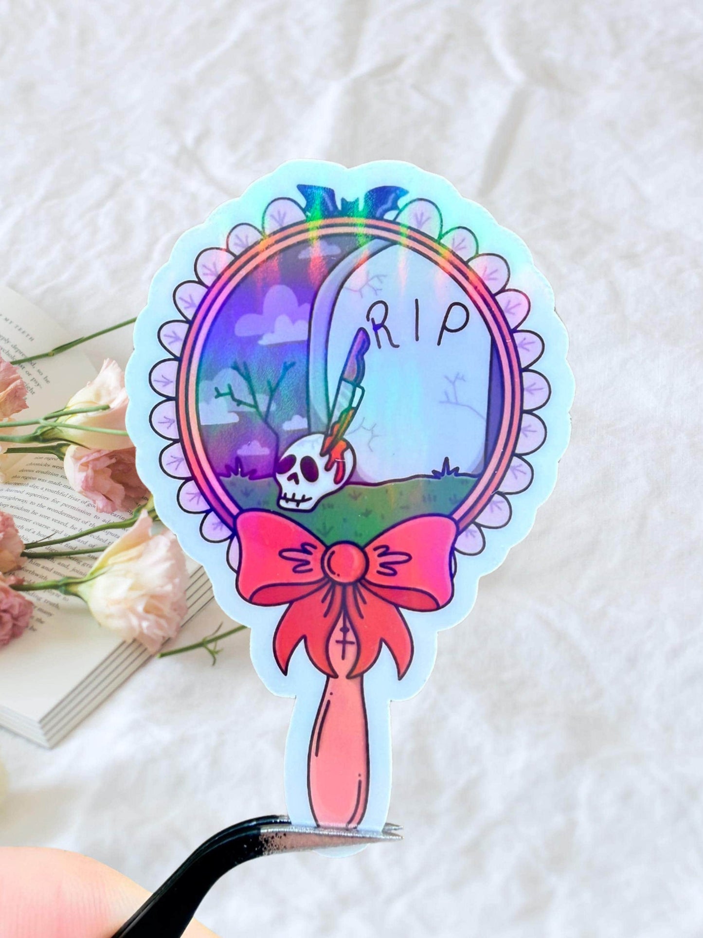 Grave Mirror Sticker | Gothic Horror Sticker
