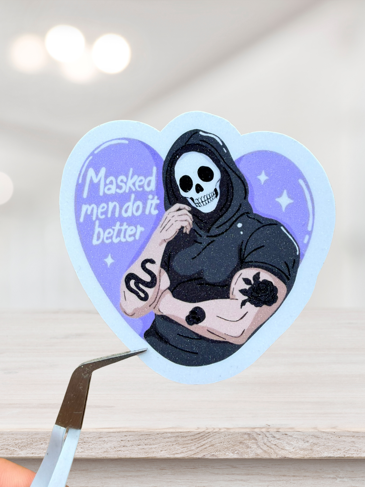 Masked Men Do It Better Heart Sticker | Dark Romance