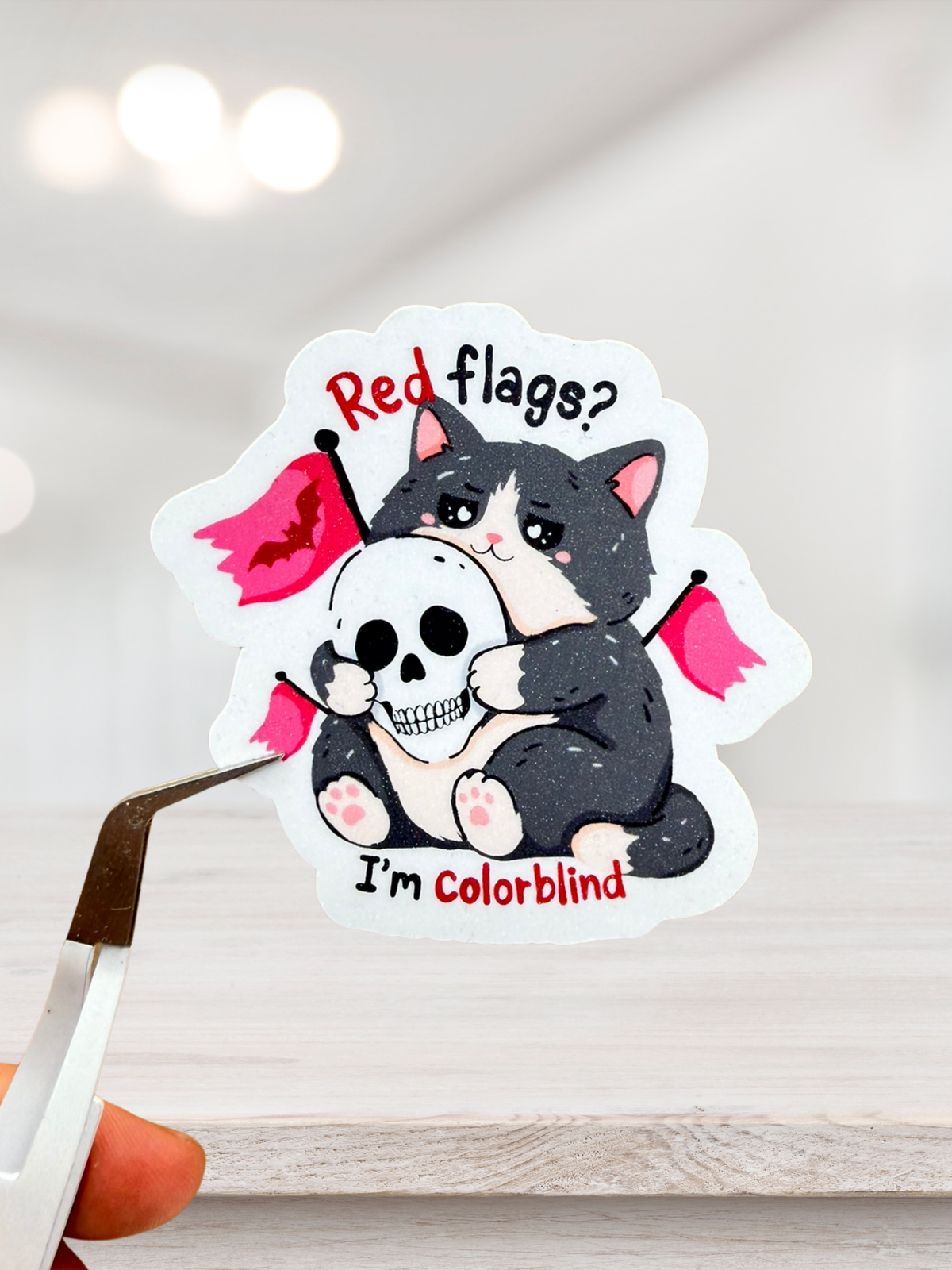 Red Flags I’m Colorblind Sticker | Dark Romance