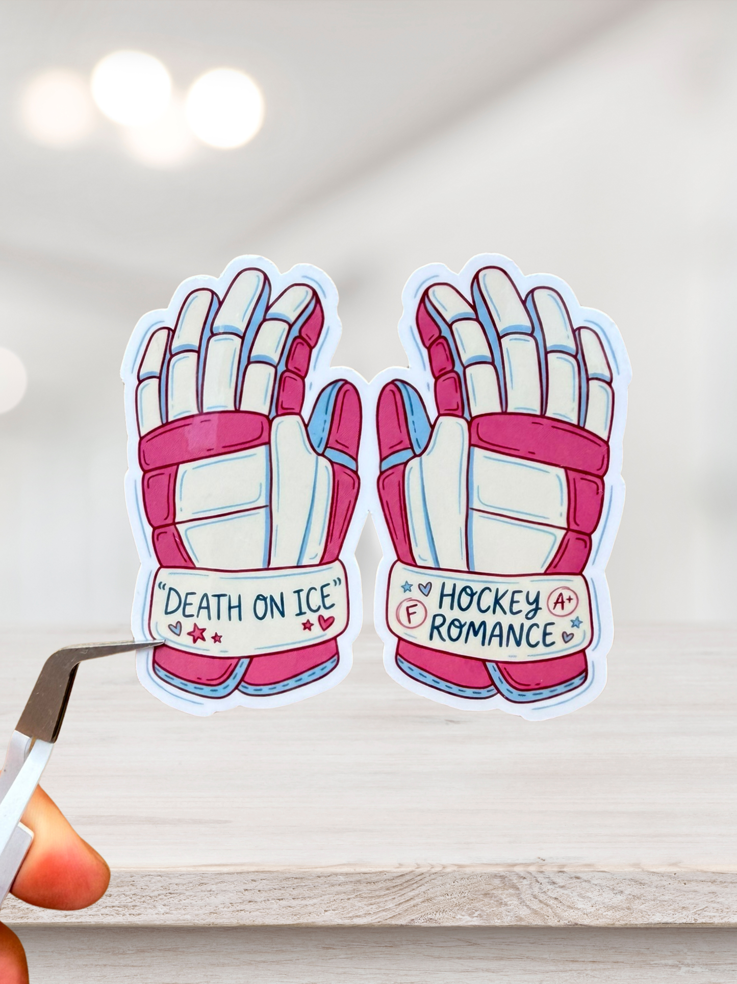 Death On Ice Hockey Gloves Sticker | Hockey Romance Sticker