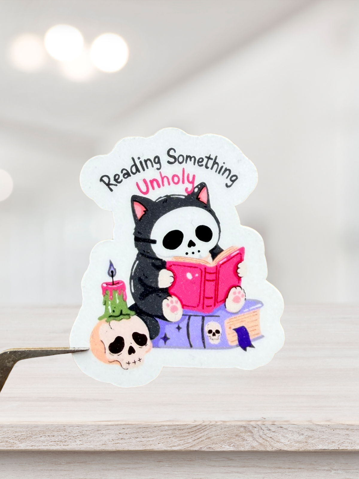 Reading Something Unholy Sticker | Bookish Sticker