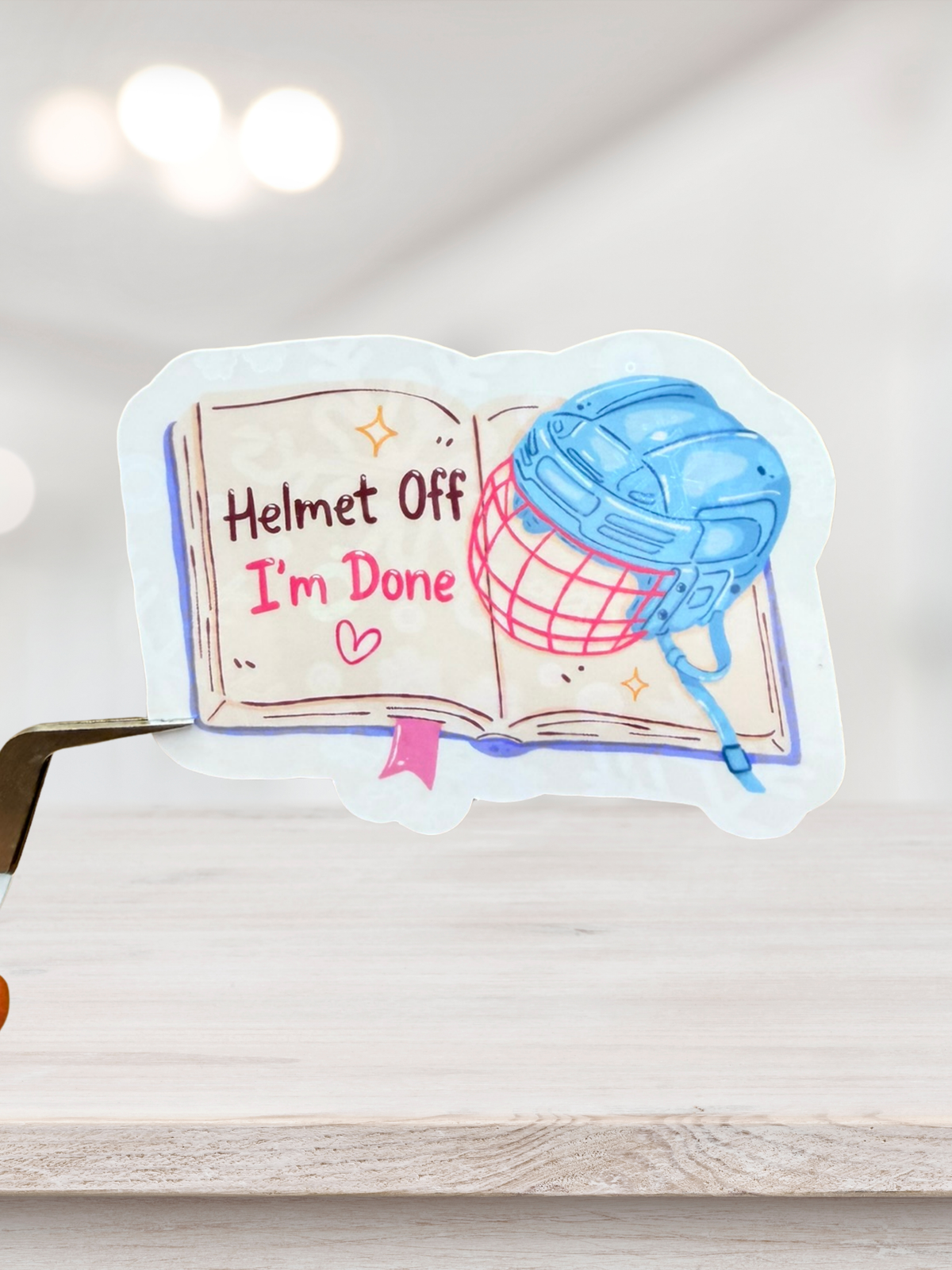 Helmet Off I’m Done Sticker | Hockey Romance Sticker