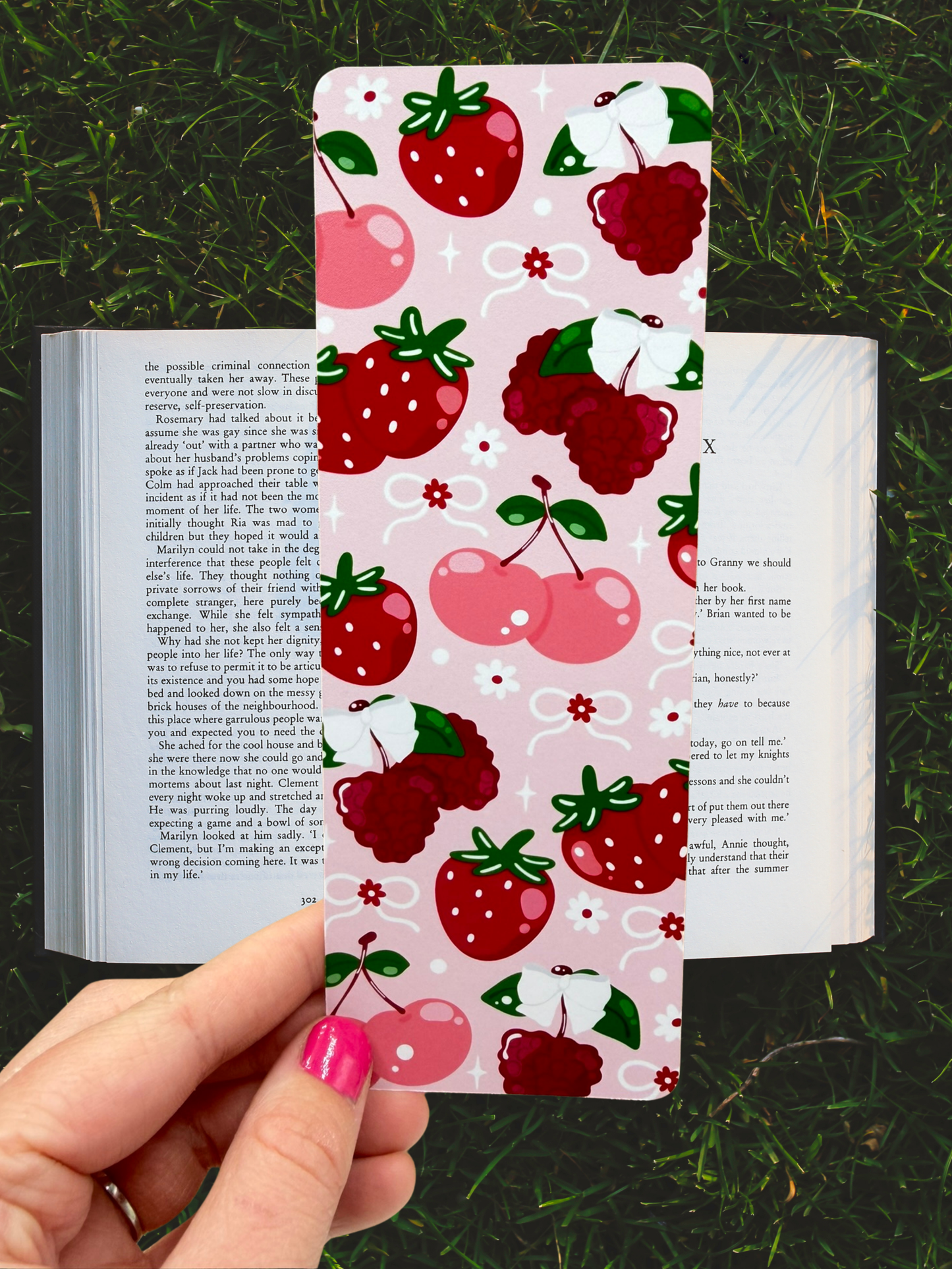 Berry Sweet Bookmark | Strawberry and Cherry Bookmark