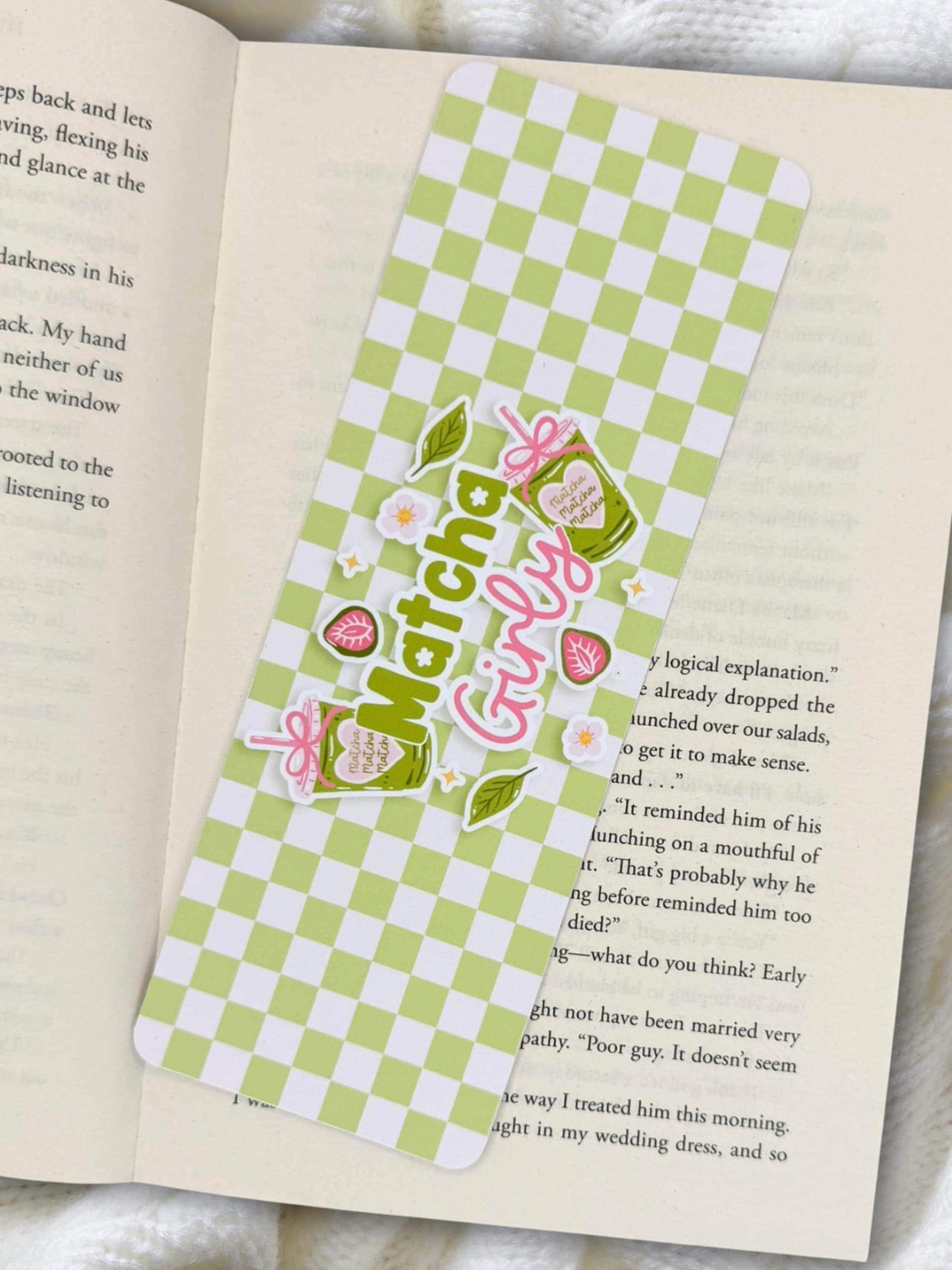 Matcha Aesthetic Bookmark | Matcha Girly Bookmark