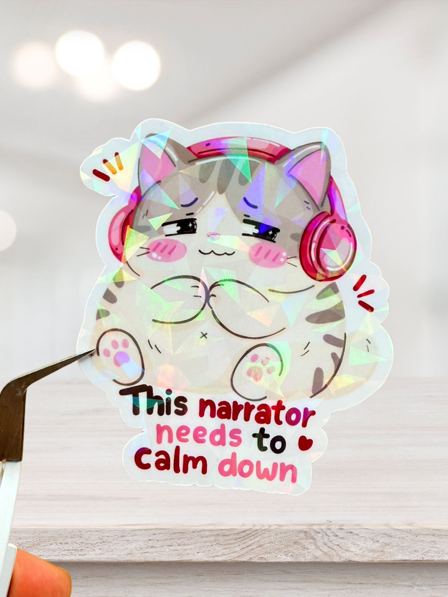 This Narrator Needs To Calm Down Sticker | Spicy Audiobook Sticker