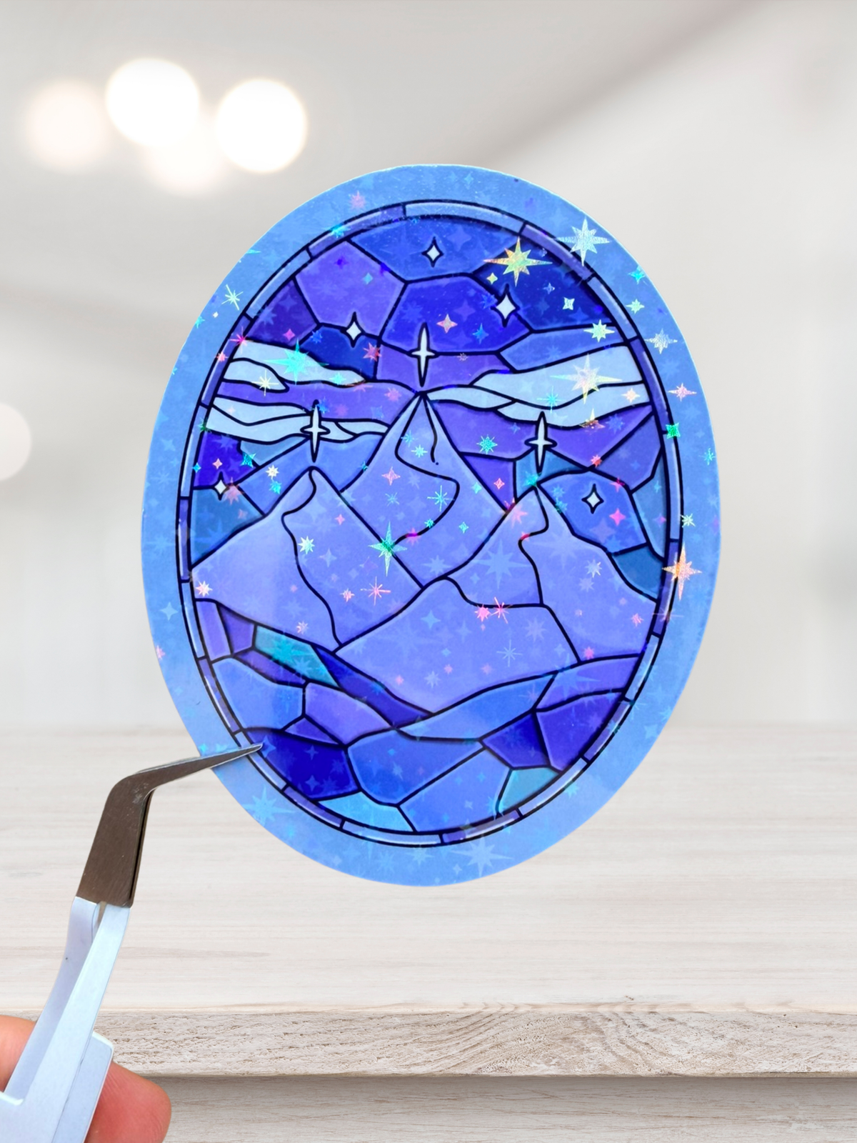 Mountain Stained Glass | Star Overlay Sticker