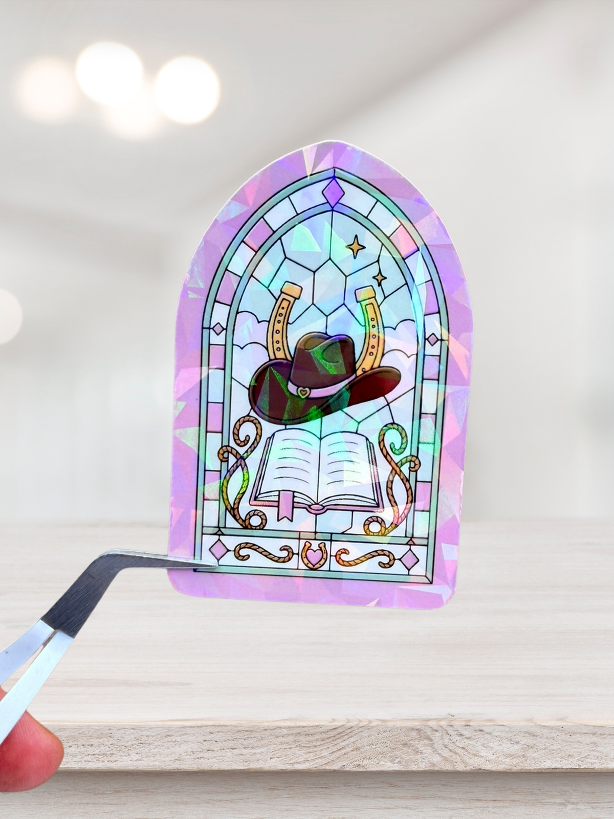 Cowboy Romance Stained Glass | Fleck Overlay Sticker