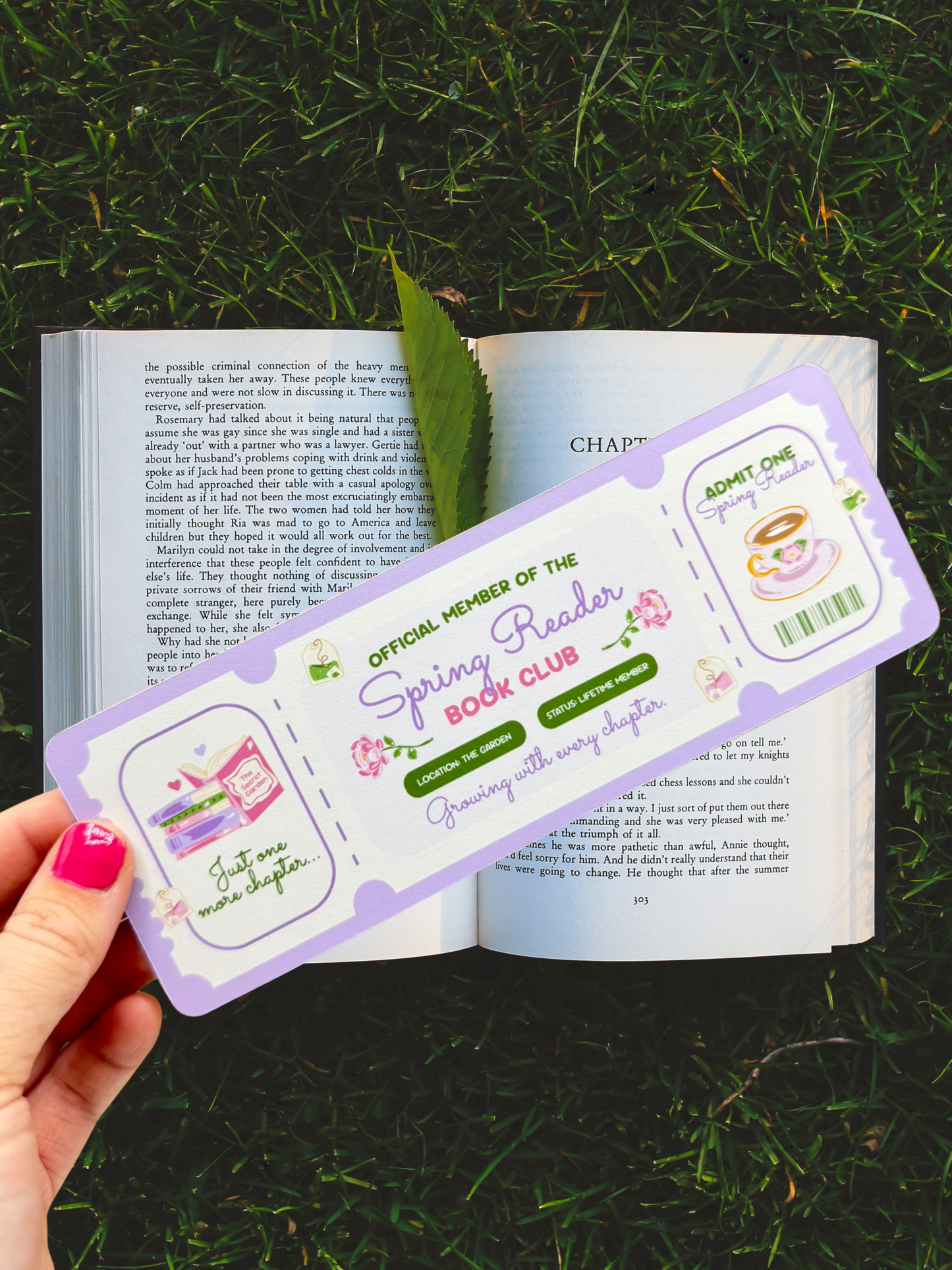 Spring Reader Bookmark | Floral Ticket Bookmark