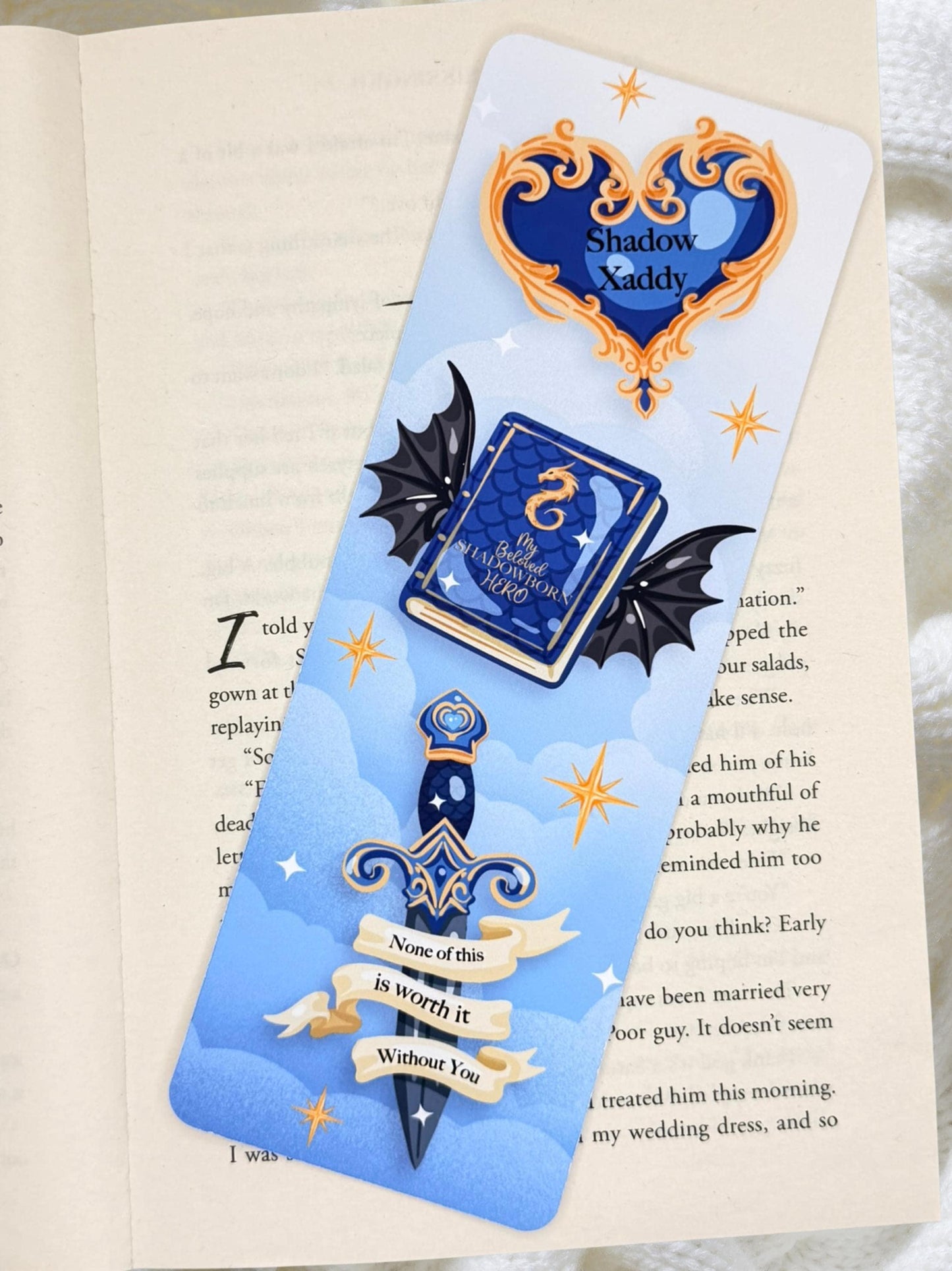 Shadow Dragon Bookmark | Fantasy Romance Bookmark