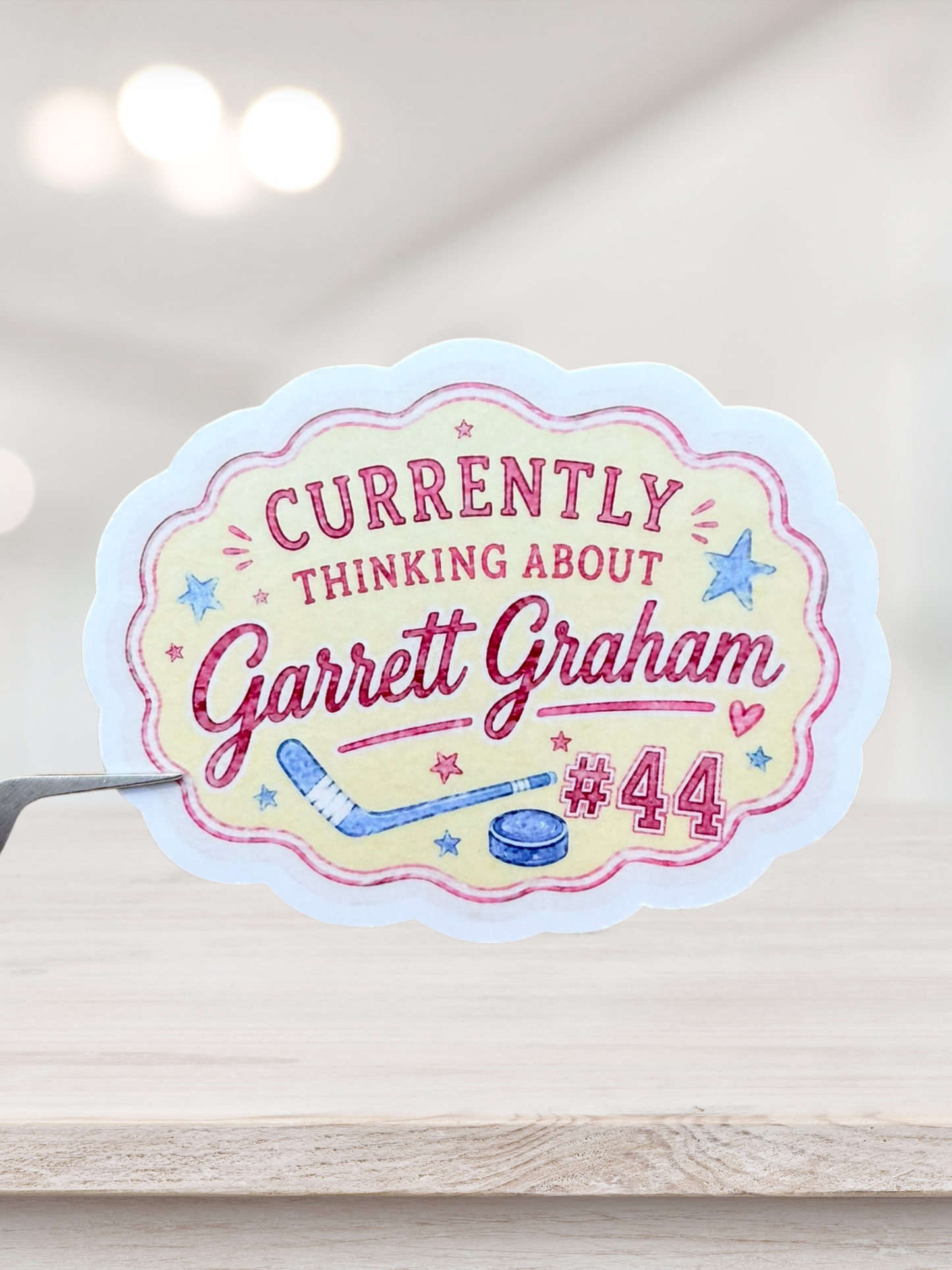 Currently Thinking About Garrett Graham Sticker | Off Campus Inspired