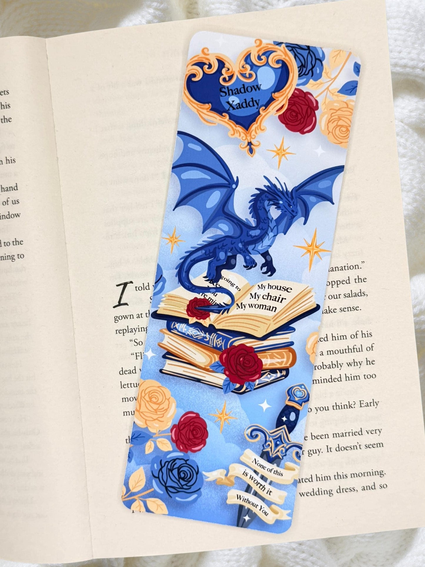 Shadow Dragon Bookmark | Fantasy Romance Bookmark