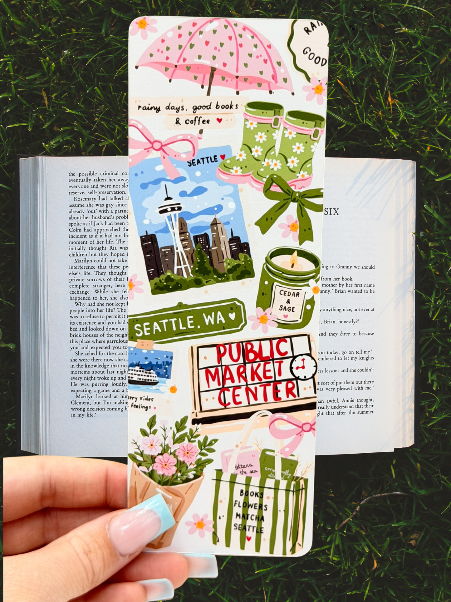 Seattle Rainy Day Bookmark | Cosy Reading Bookmark