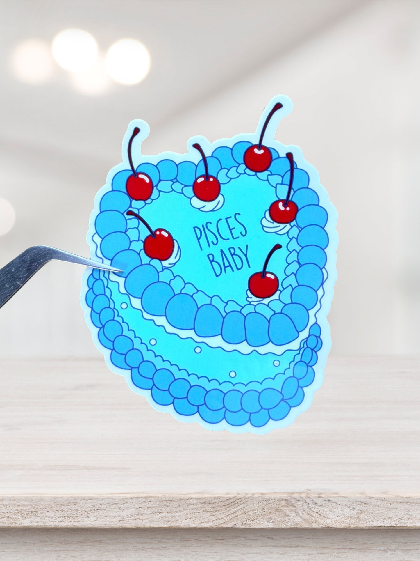 Pisces Birthday Cake Sticker | Astrology Sticker