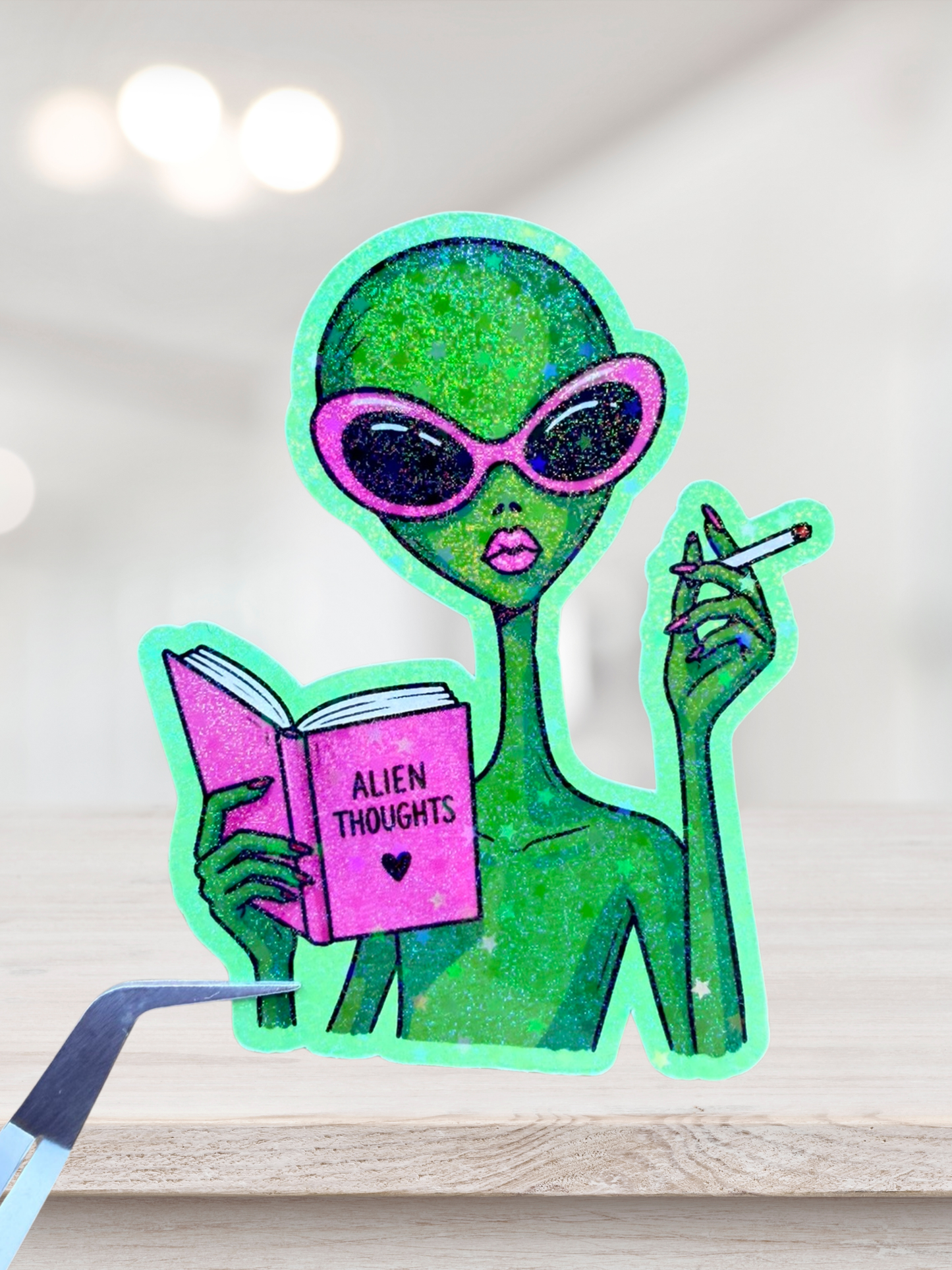 Alien Thoughts Sticker | Bookish Alien Sticker