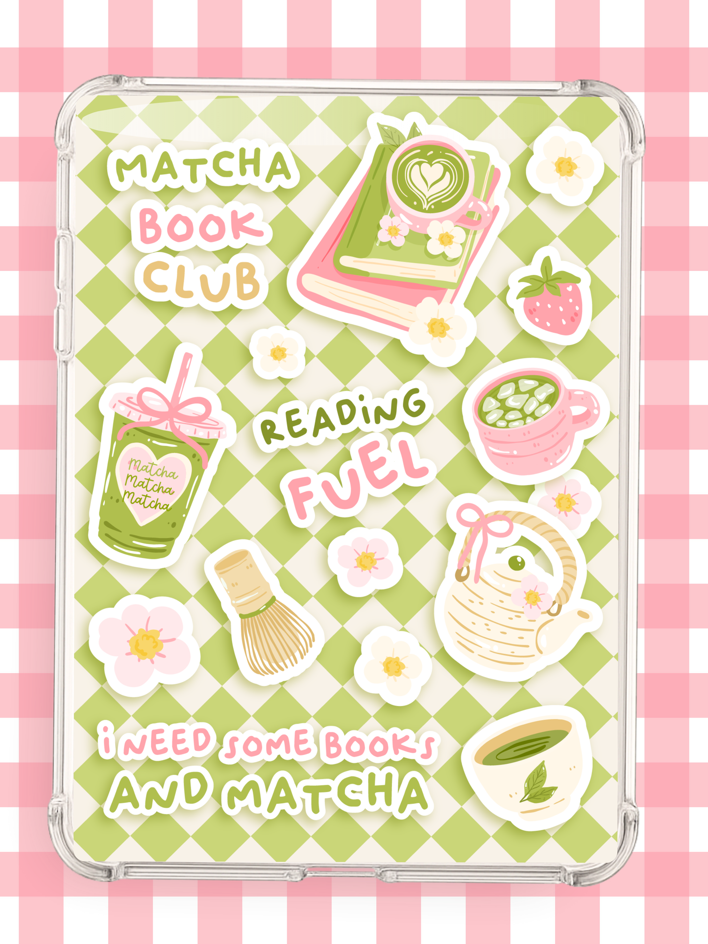 Matcha Book Club Kindle Insert | Green Bookish Kindle Insert