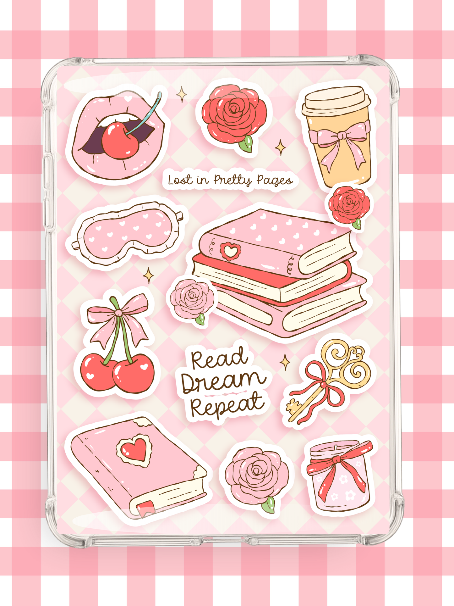 Pink Romance Kindle Insert | Read Dream Repeat Kindle Insert