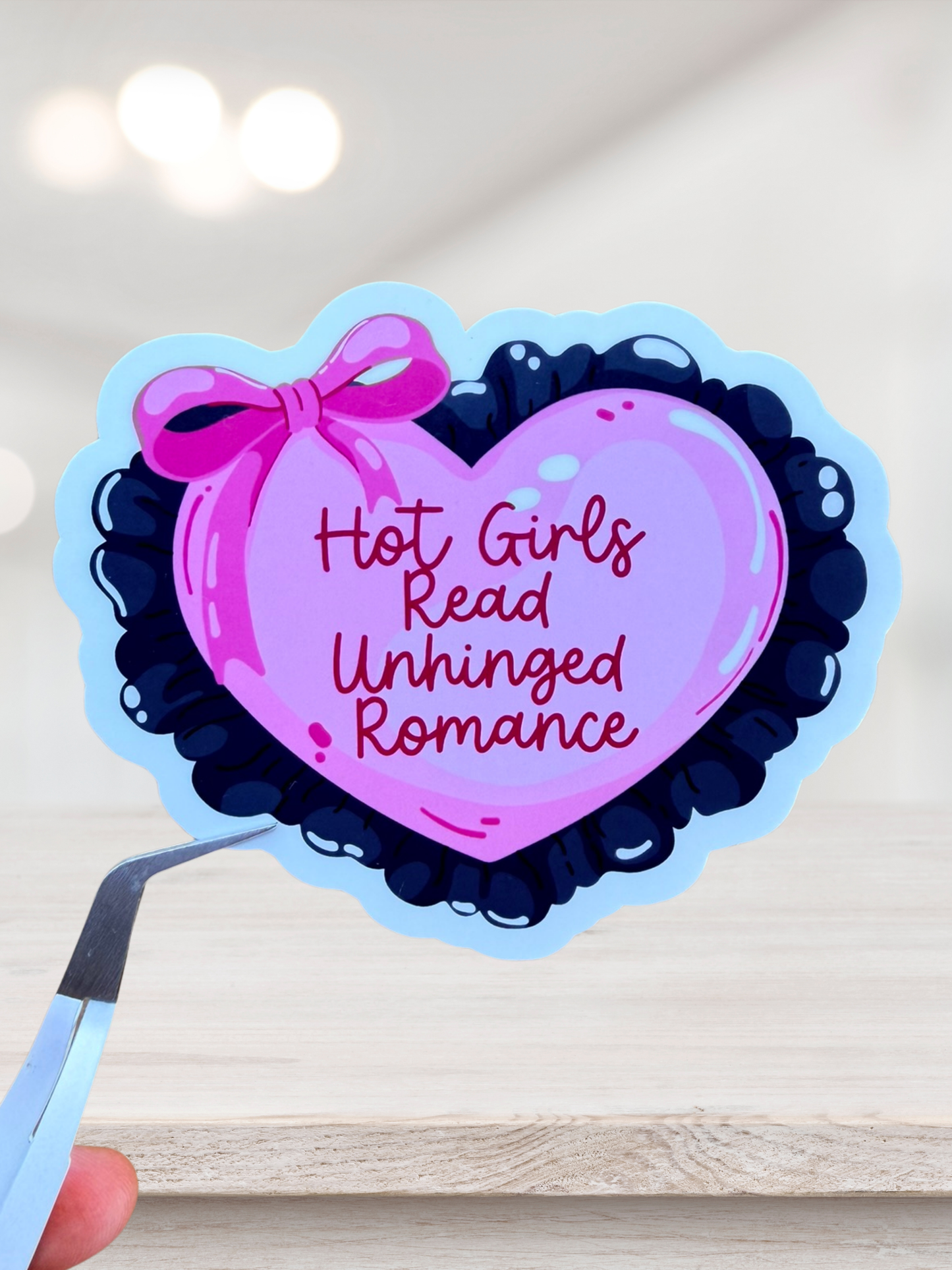 Unhinged Romance Sticker | Bookish Heart