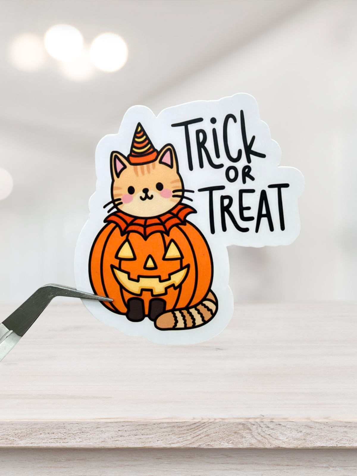 Trick or Treat Cat | Matte Sticker