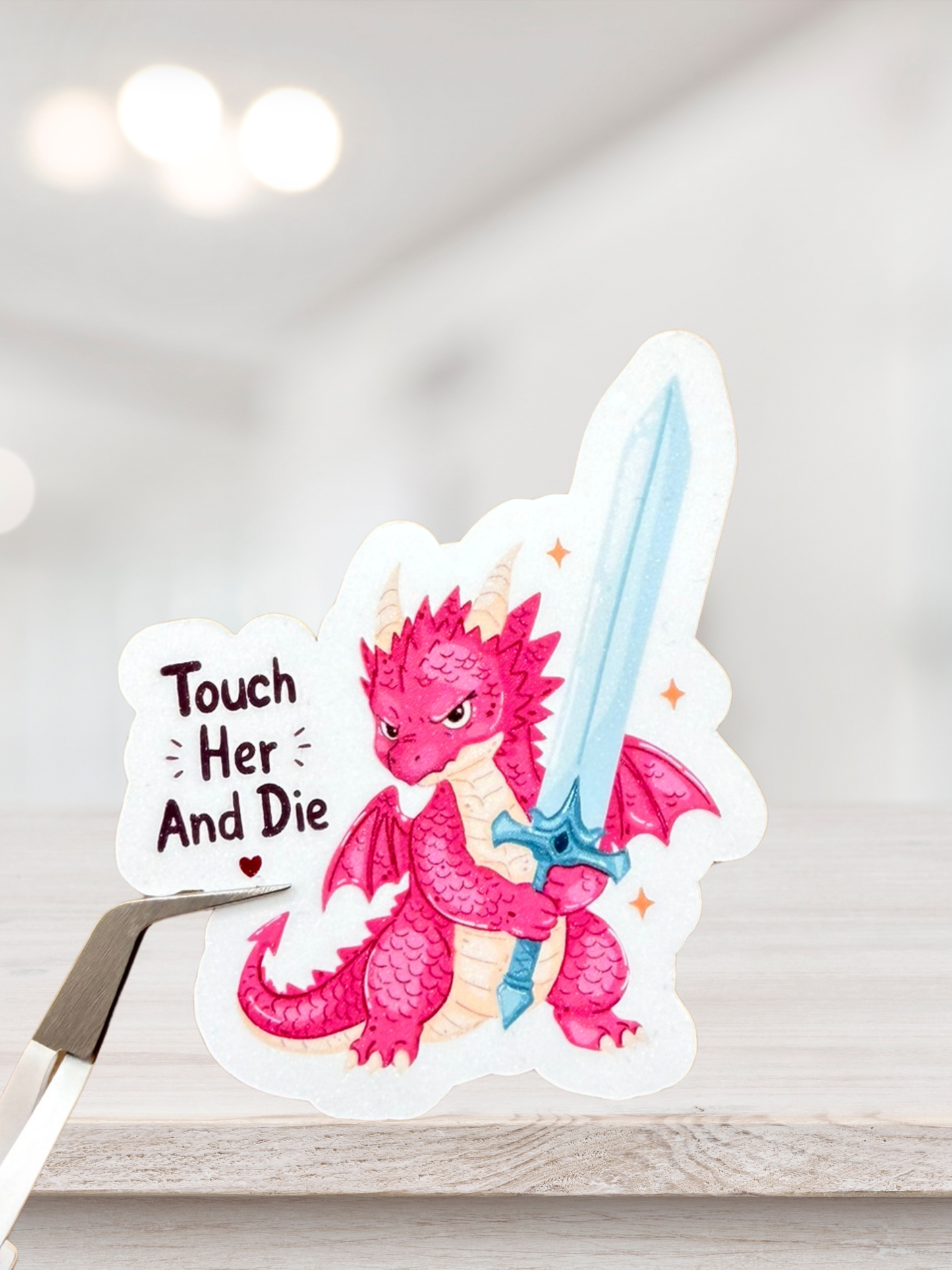 Touch Her And Die Dragon | Fantasy Sticker