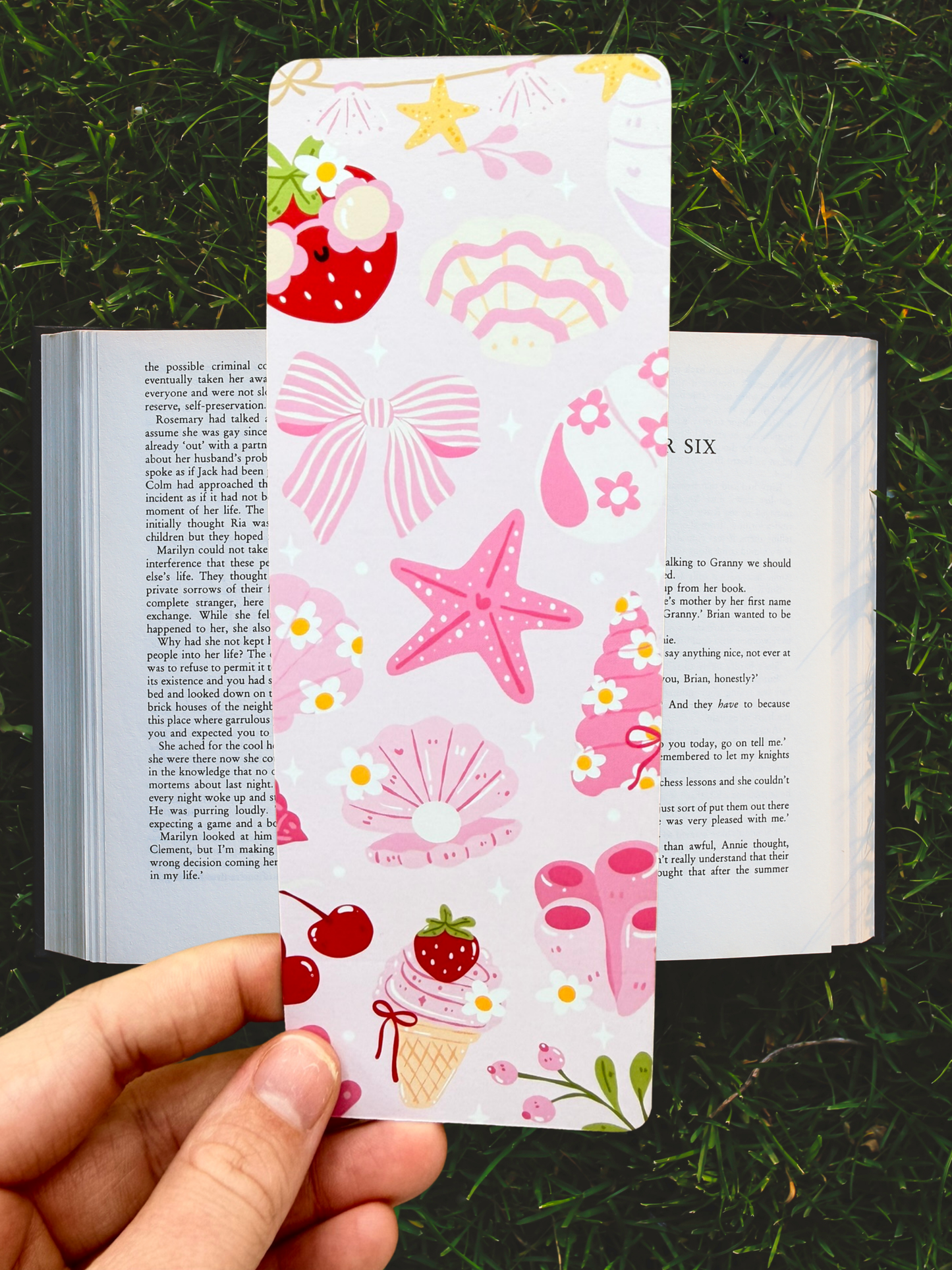 Strawberry Summer Bookmark | Coastal Bookish Bookmark