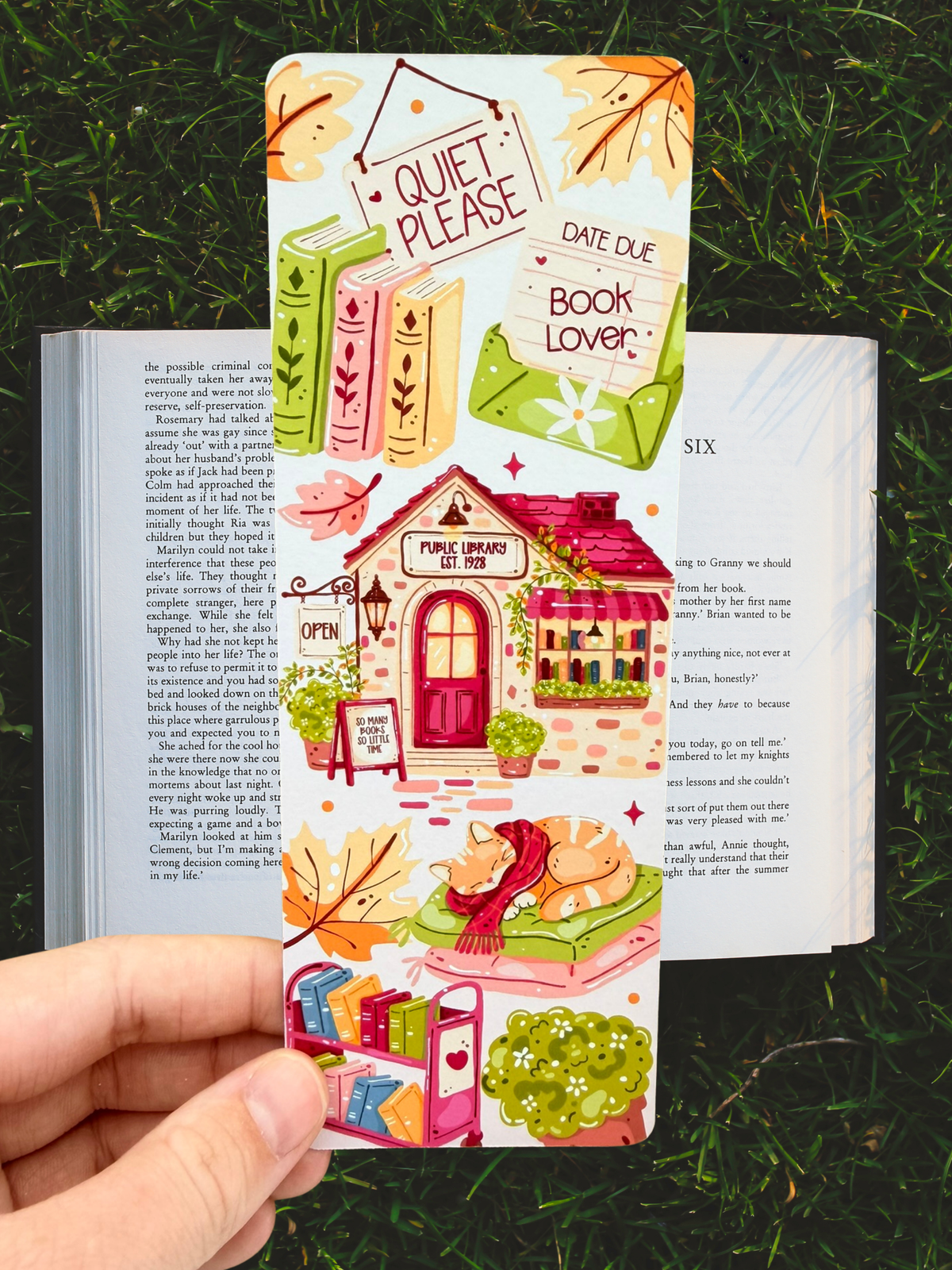Quiet Please | Autumn Library Bookmark