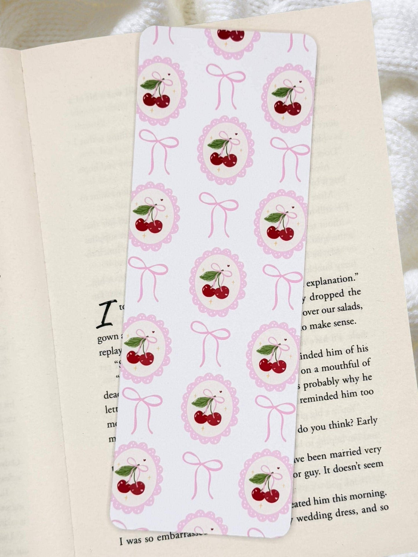 Cherry Bookmark | Vintage Pink Bookmark