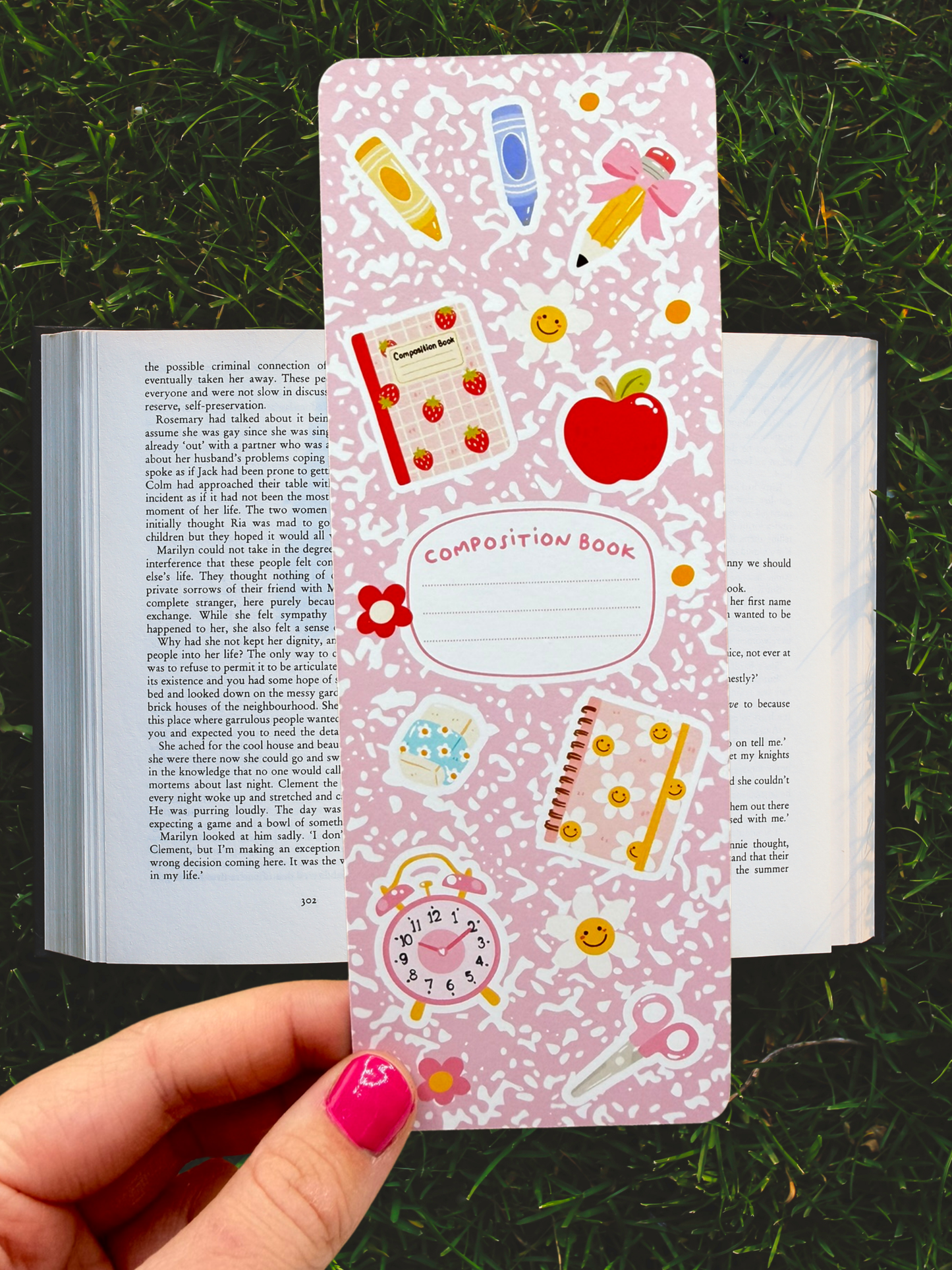Composition Book Bookmark | Cute School Supplies Bookmark