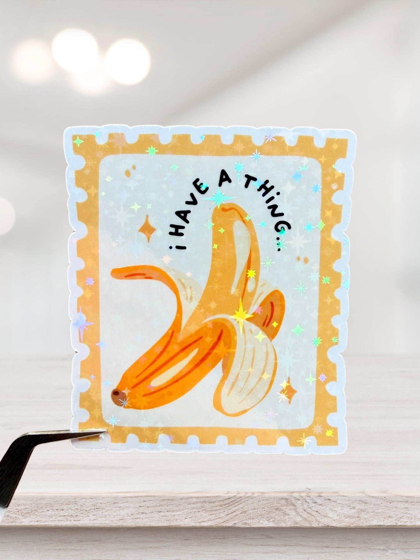 Heated Rivalry Sticker | Banana Stamp Vinyl Sticker with Holographic Finish