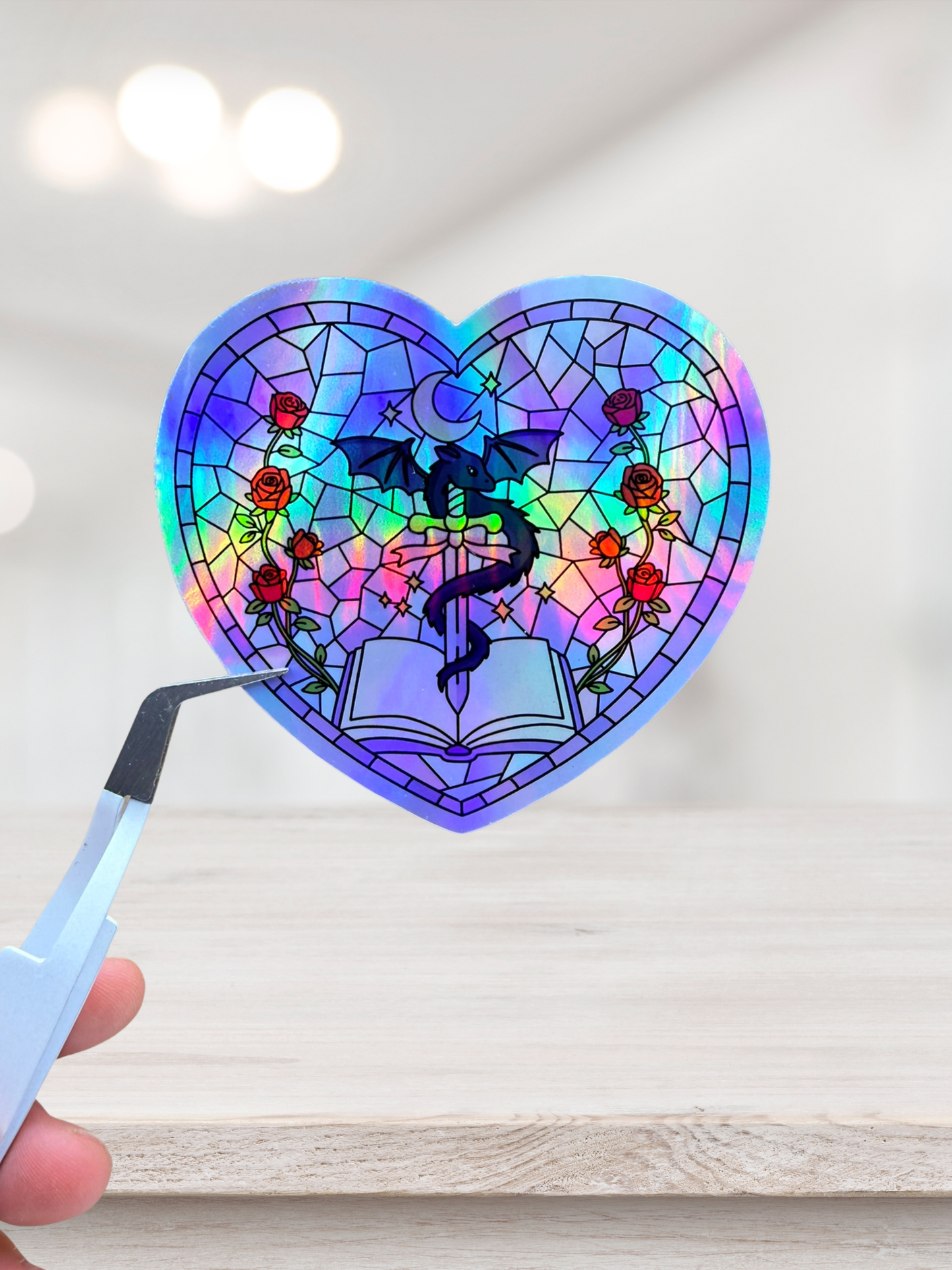 Fantasy Dragon Heart Sticker | Holographic Bookish Sticker
