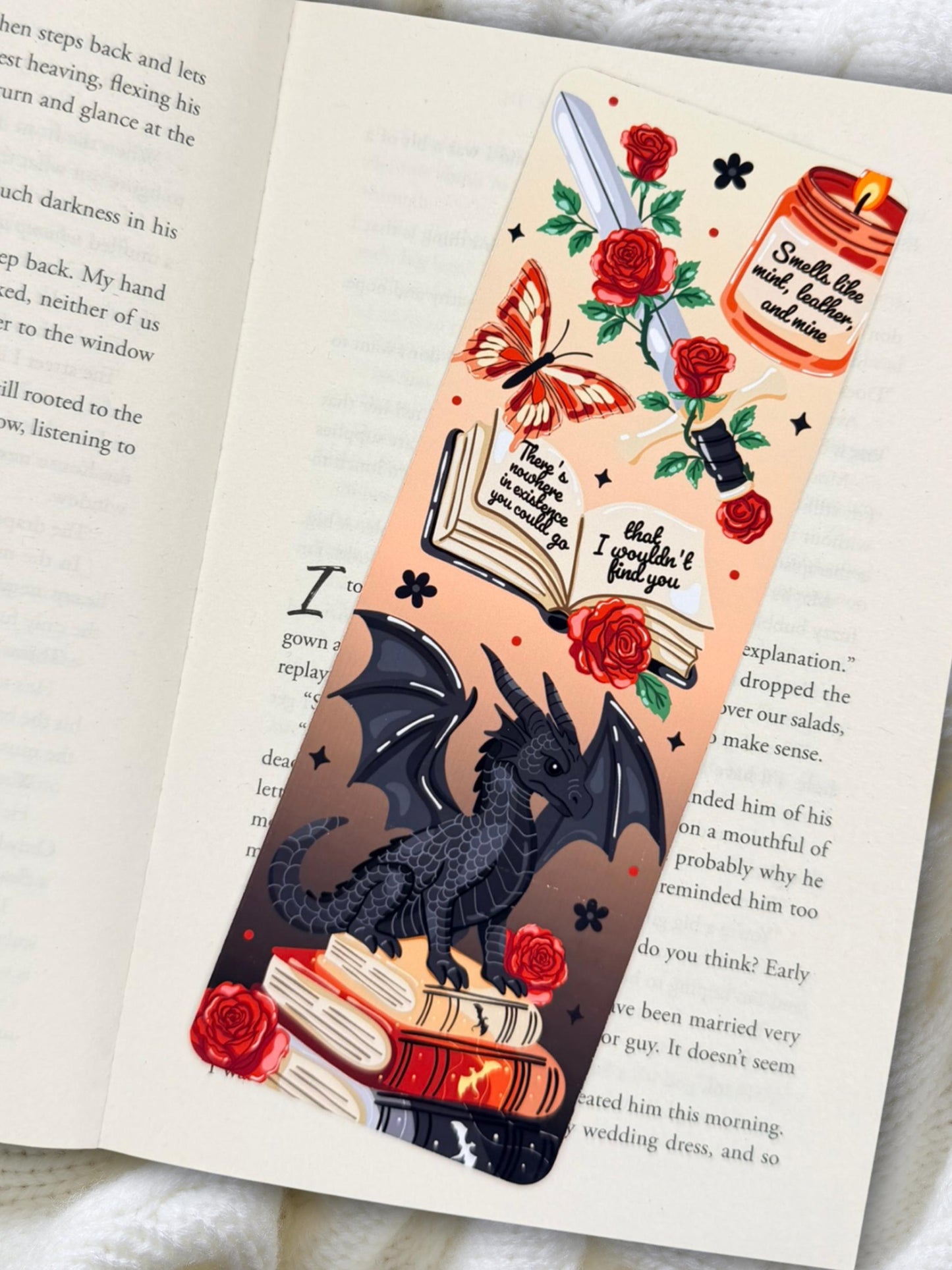 Dark Fantasy Dragon Bookmark | Fantasy Romance Bookmark
