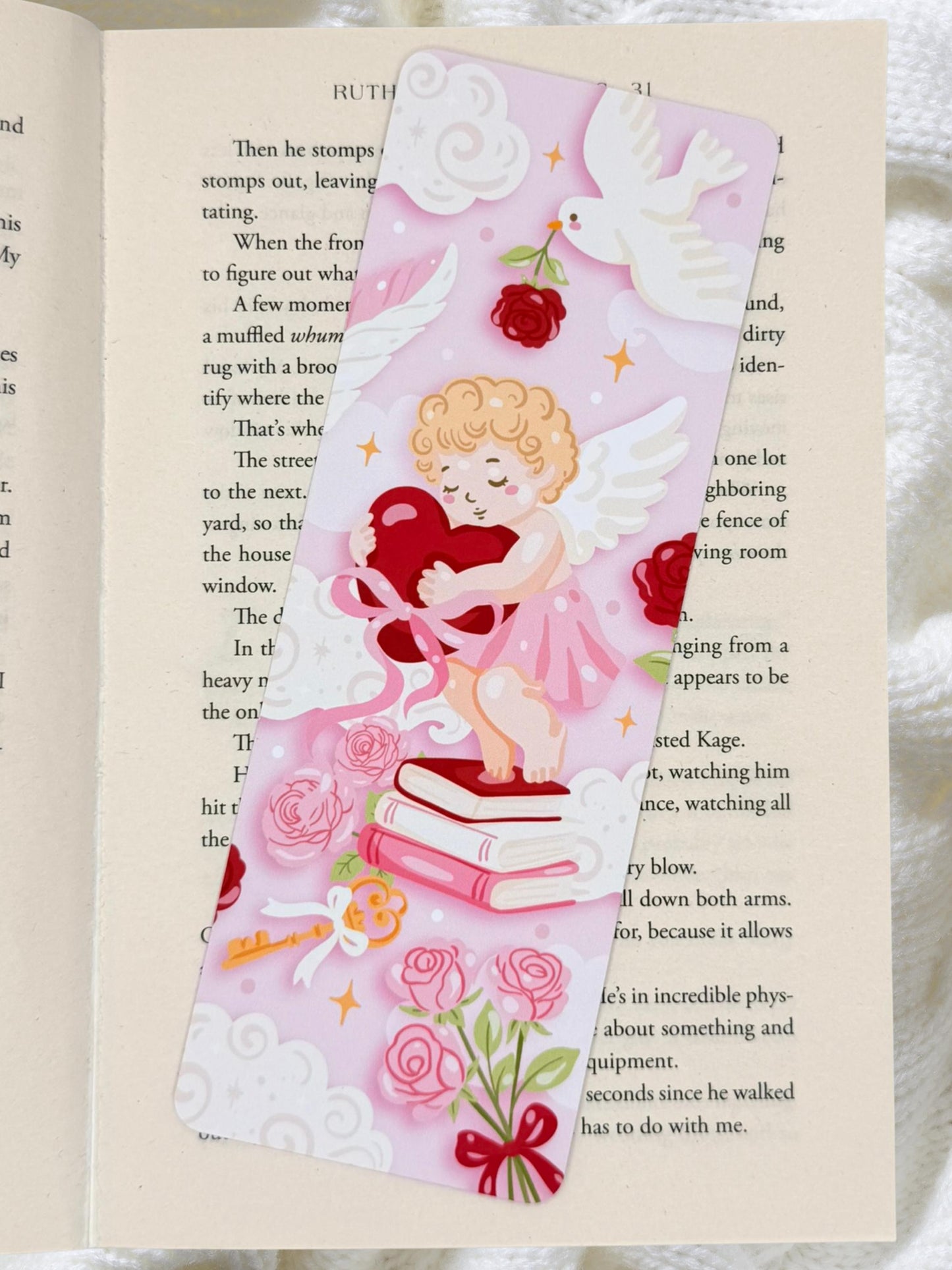 Romantic Cupid Bookmark | Angel Aesthetic Bookmark