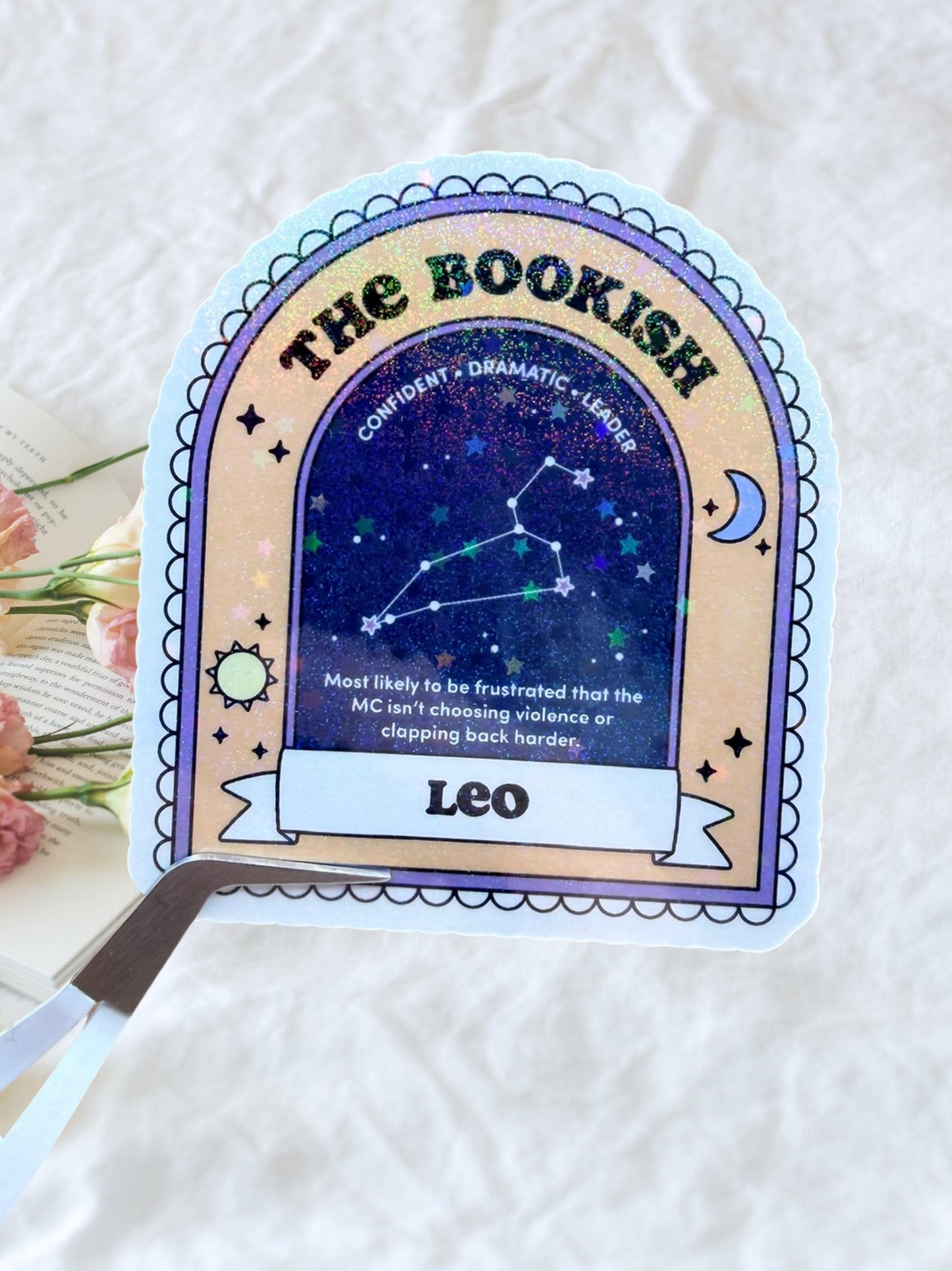 Leo Bookish Sticker | Zodiac Reader Sticker