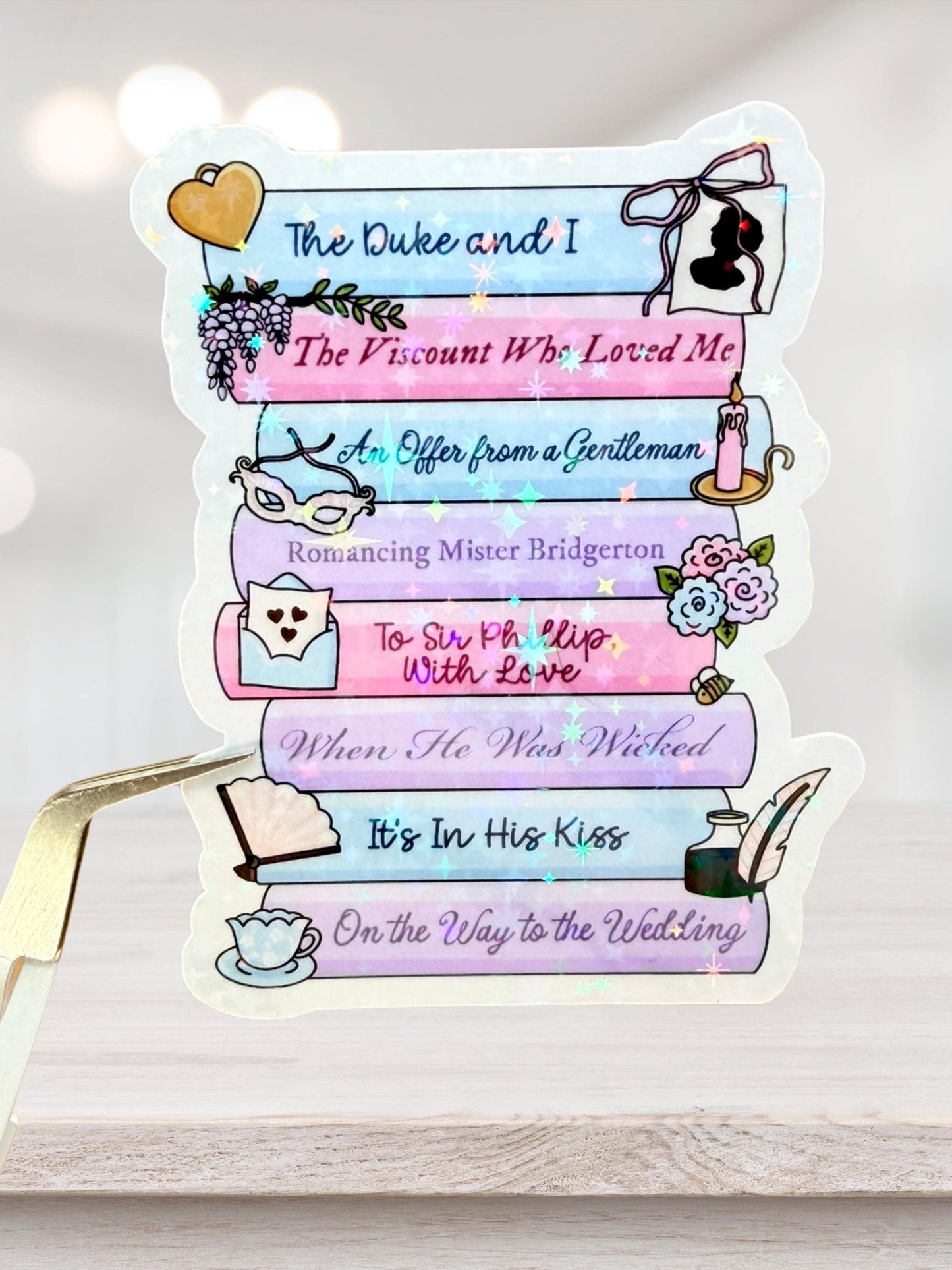 Bridgerton Book Stack Sticker | Regency Romance Bookish Sticker
