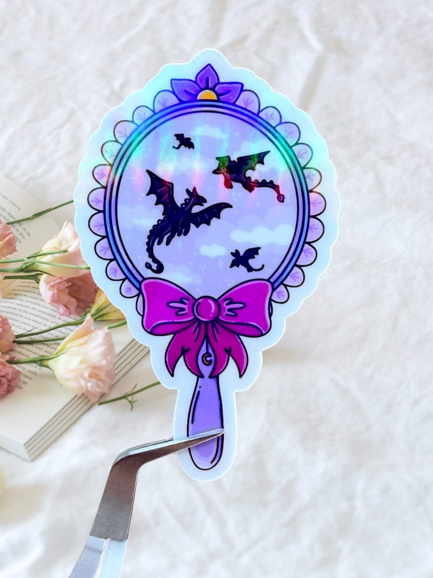 Dragon Mirror Sticker | Dark Fantasy Sticker