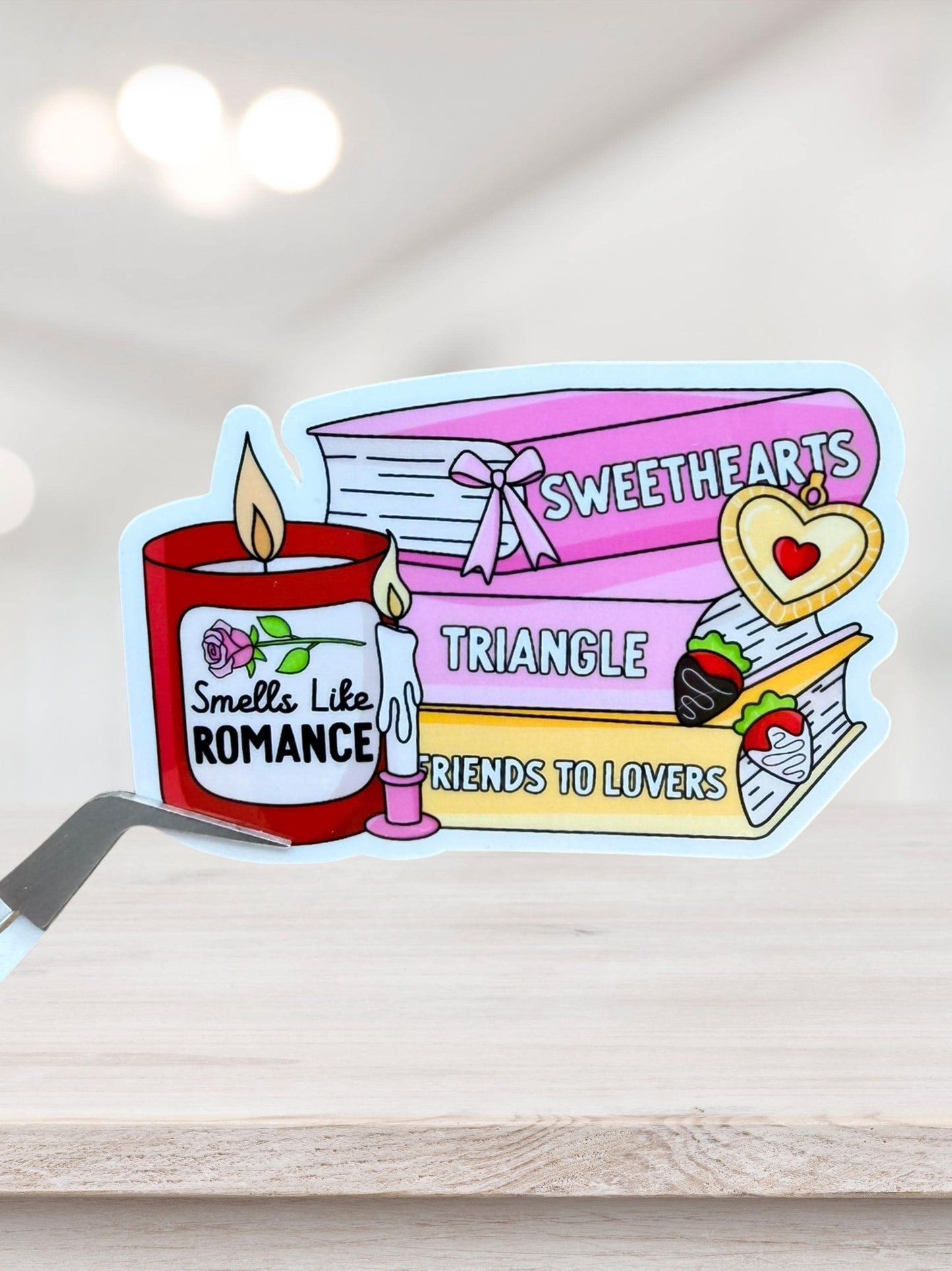 Romance Reader Sticker | Book Stack Sticker