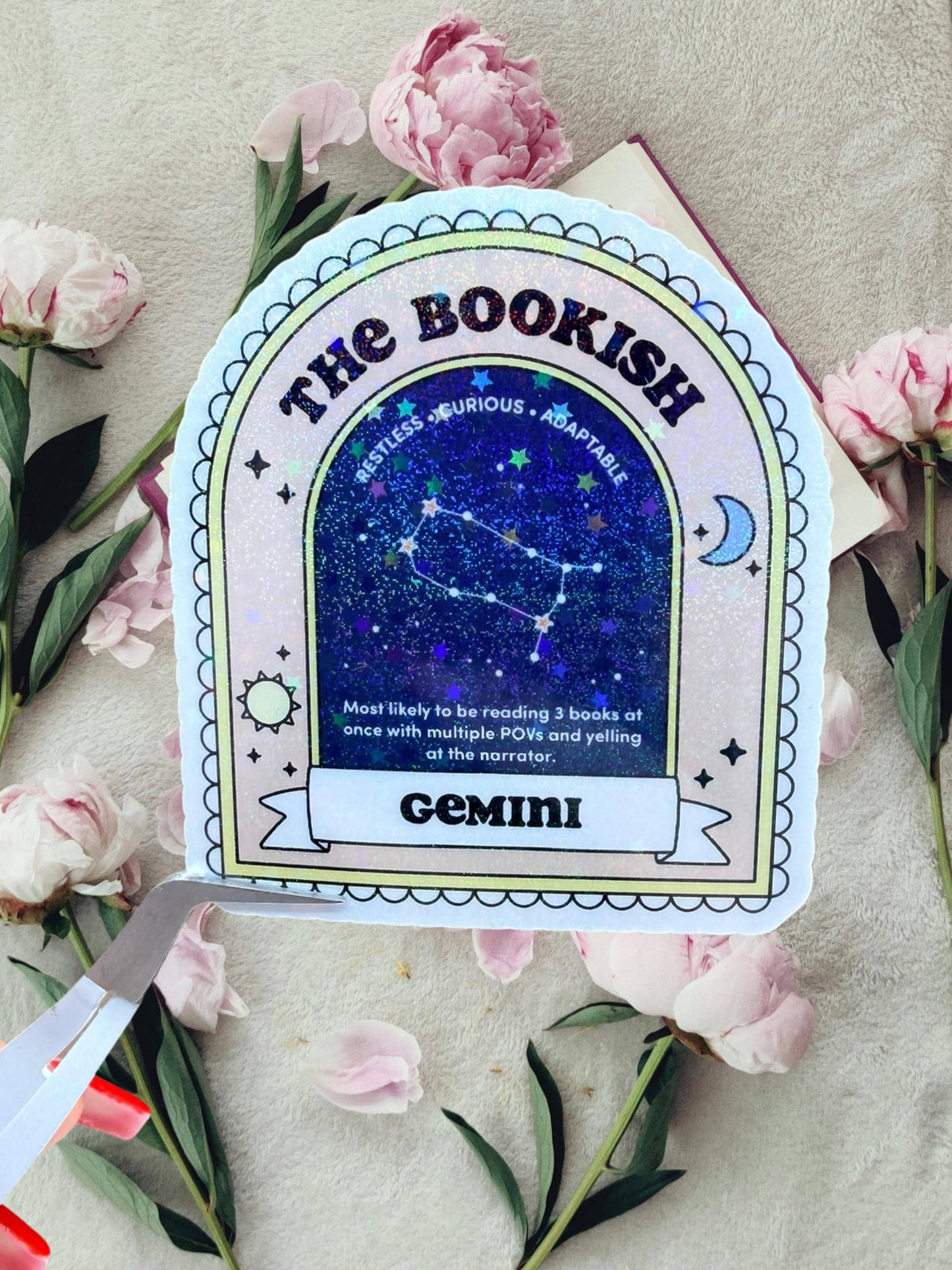 Gemini Bookish Sticker | Zodiac Reader Sticker