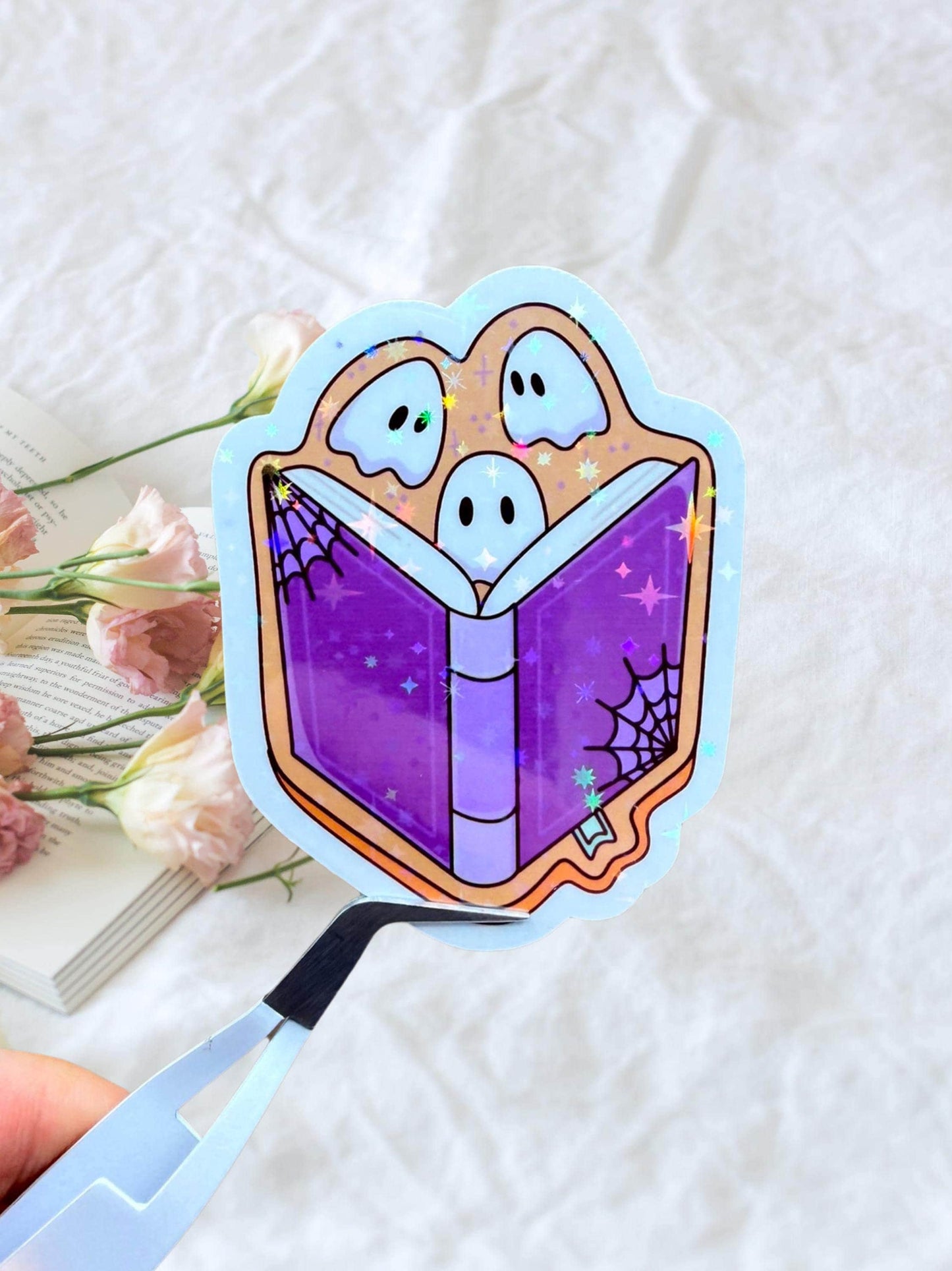 Ghost Book Sticker | Cute Ghost Sticker