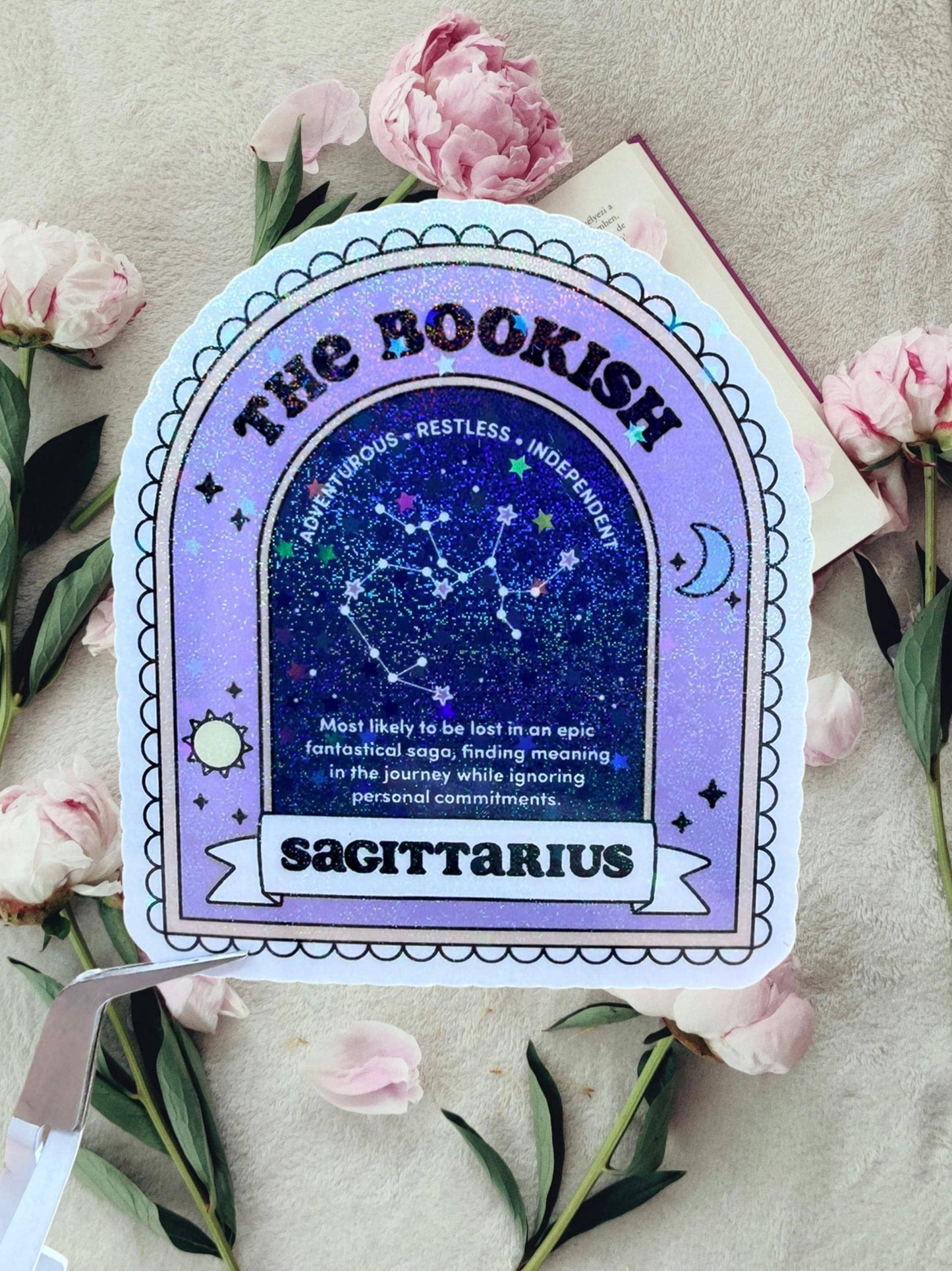 Sagittarius Bookish Sticker | Zodiac Reader Sticker
