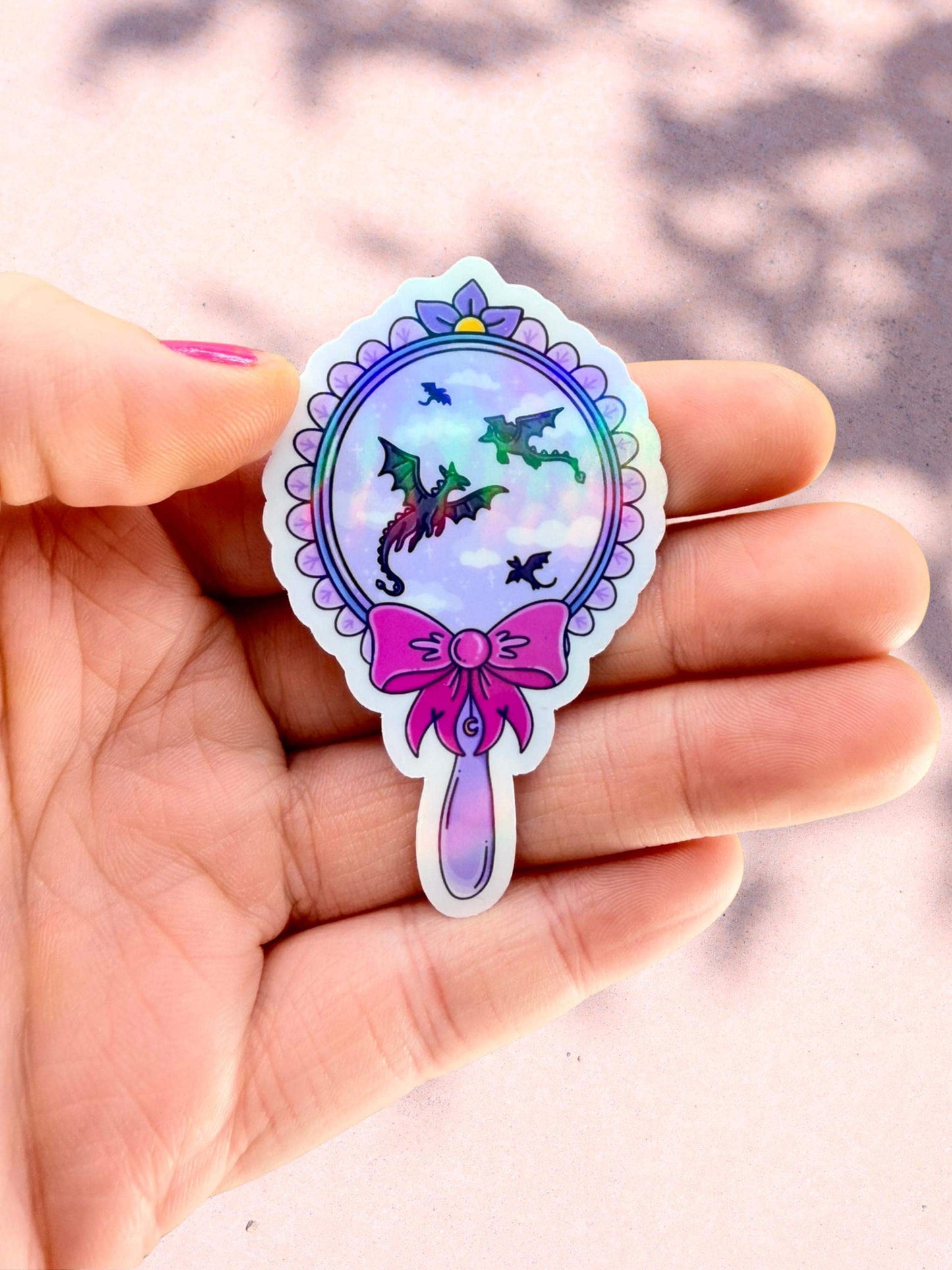 Dragon Mirror Sticker | Dark Fantasy Sticker