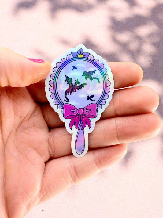Dragon Mirror Sticker | Dark Fantasy Sticker