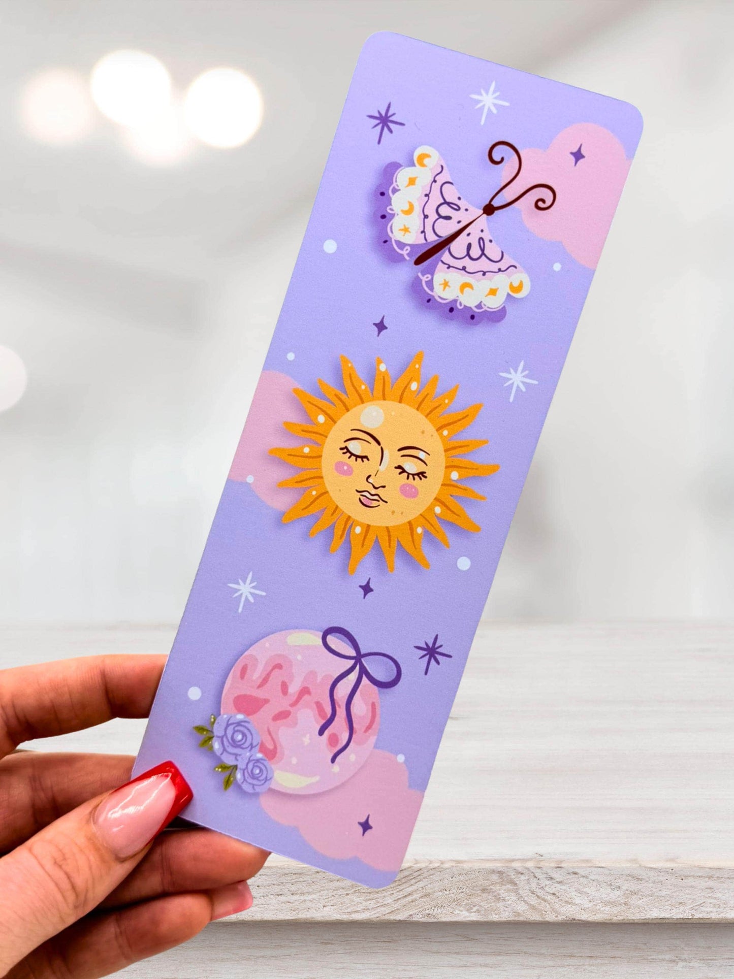 Celestial Butterfly Bookmark | Sun and Butterfly Bookmark
