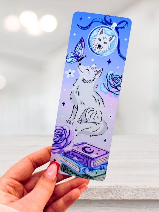 Moonlit Wolf Bookmark | Celestial Fantasy Bookmark
