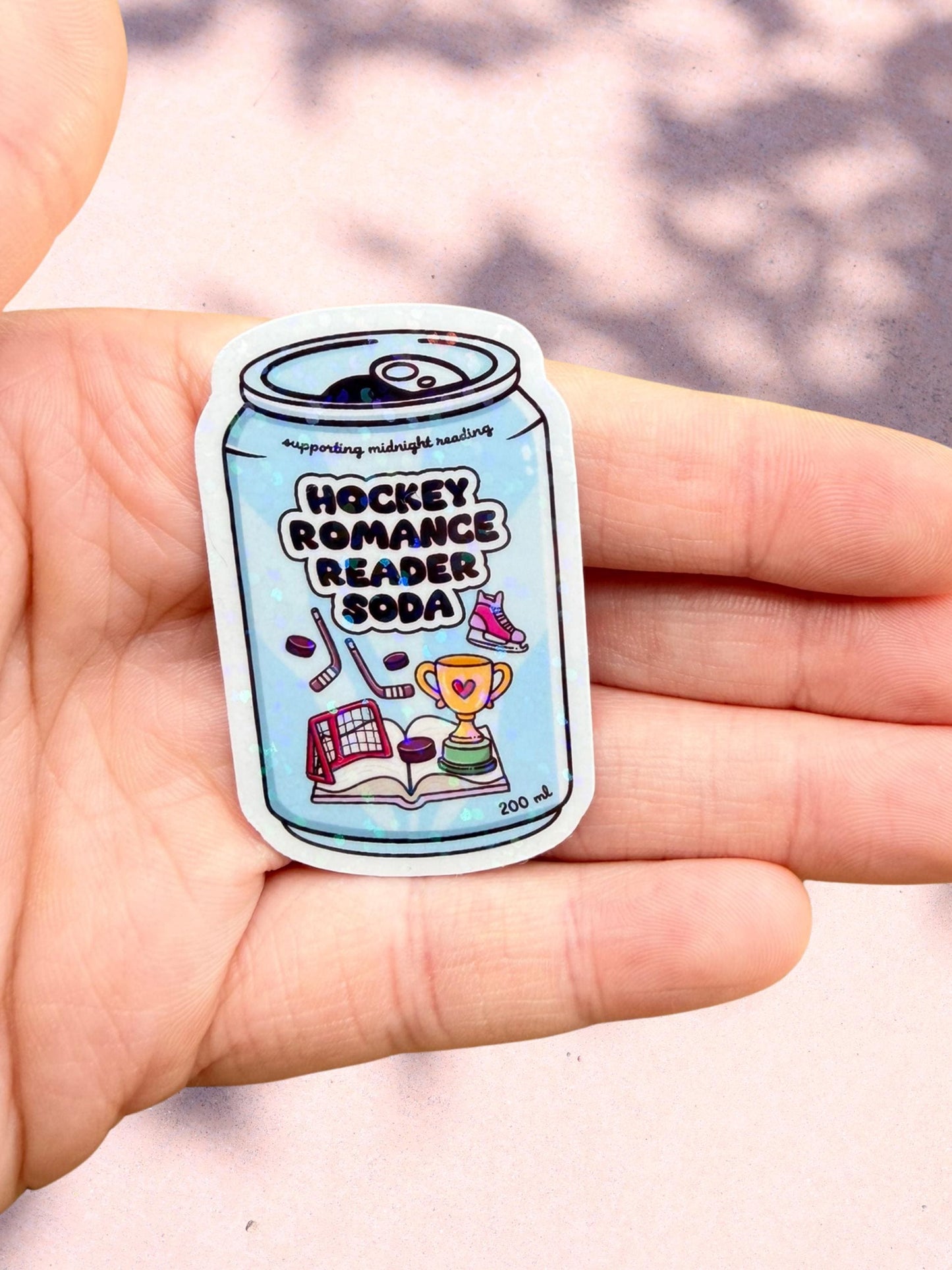 Hockey Romance Reader Soda Sticker | Sports Romance Sticker