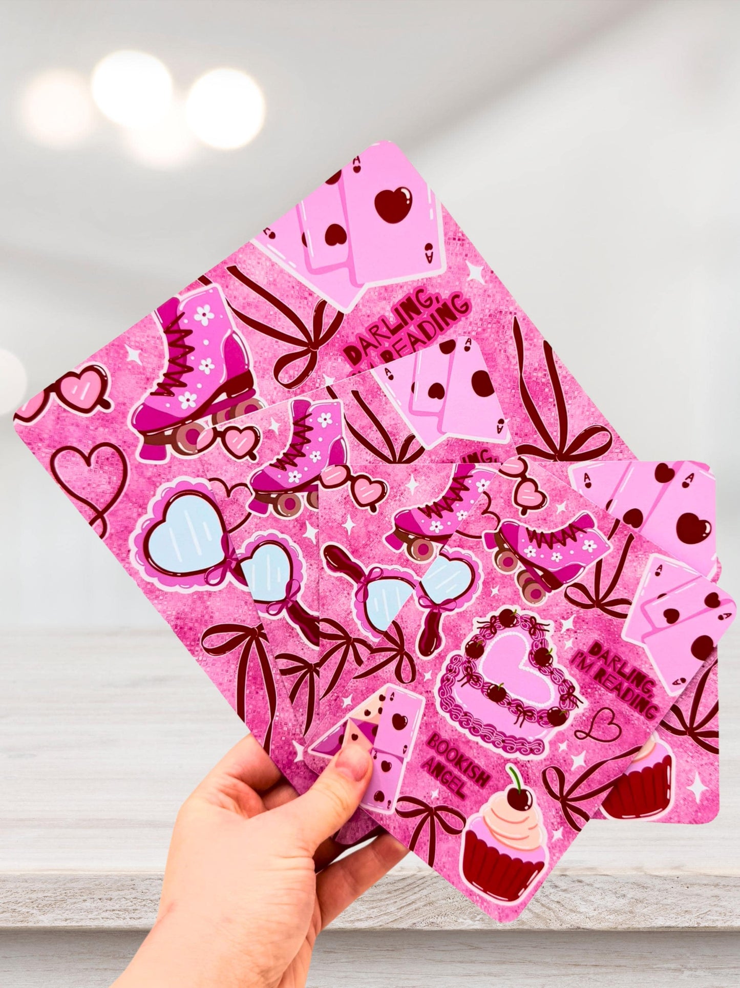 Pink Coquette Kindle Insert | Girly Bookish Kindle Insert