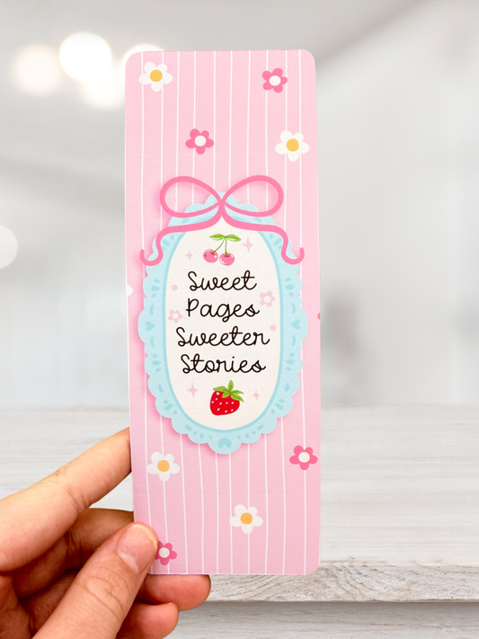 Sweet Pages Bookmark | Pink Bookish Bookmark