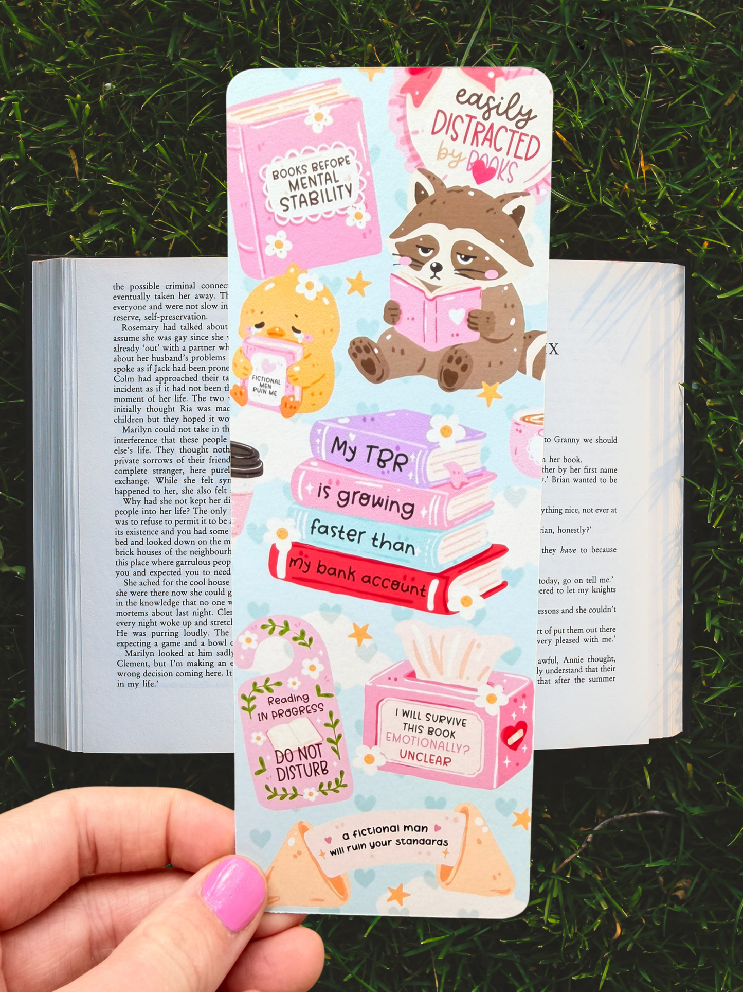 Easily Distracted By Books Bookmark | Funny Bookish Bookmark
