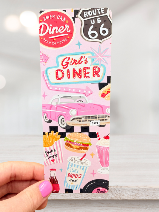 Pink Diner Bookmark | Retro American Diner Bookmark