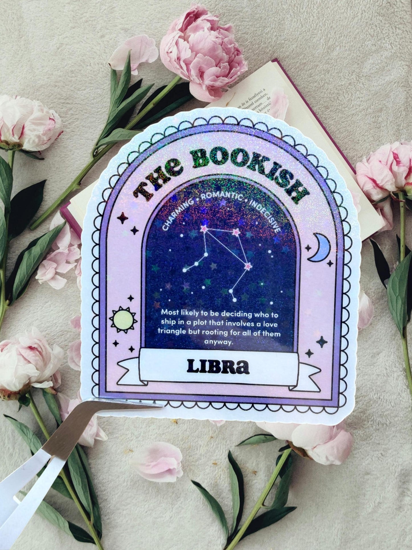 Libra Bookish Sticker | Zodiac Reader Sticker