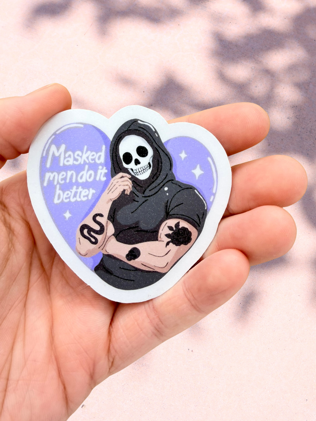 Masked Men Do It Better Heart Sticker | Dark Romance