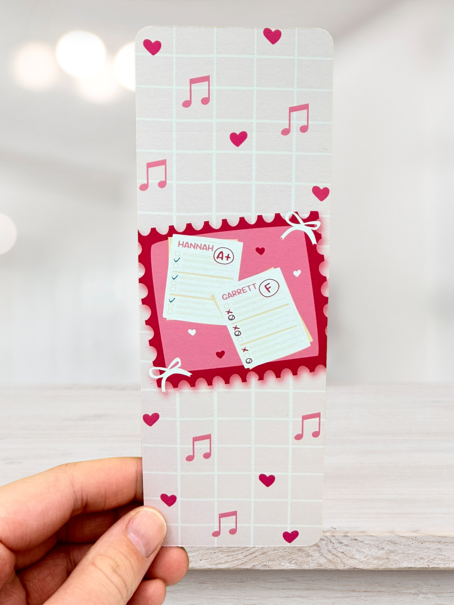 Hannah & Garrett Test Papers Bookmark | Hockey Romance Bookmark